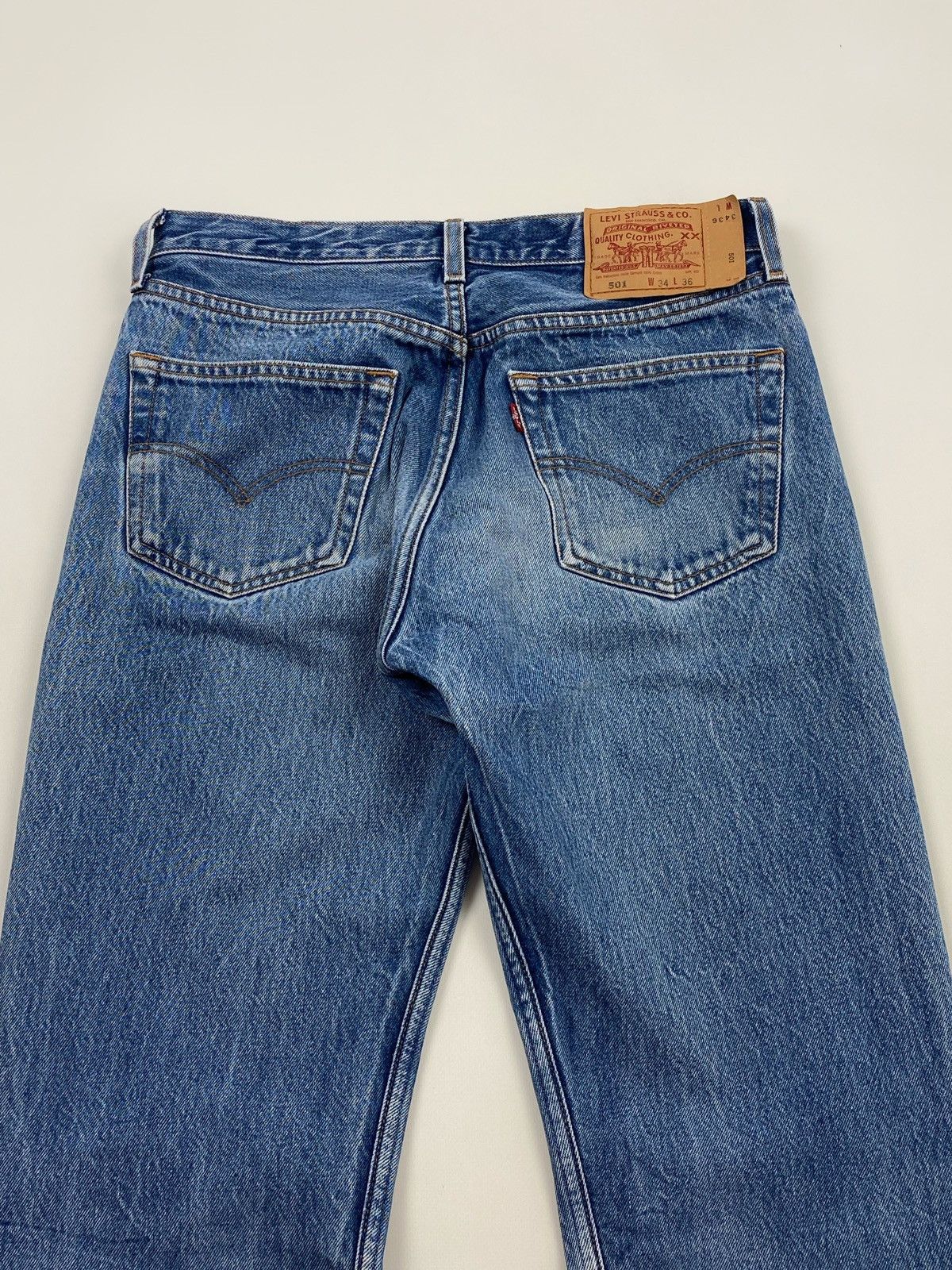 Levi's 1990’s Vintage Levi’s 501 Washed Denim Jeans Size US 34 / EU 50 - 10 Thumbnail