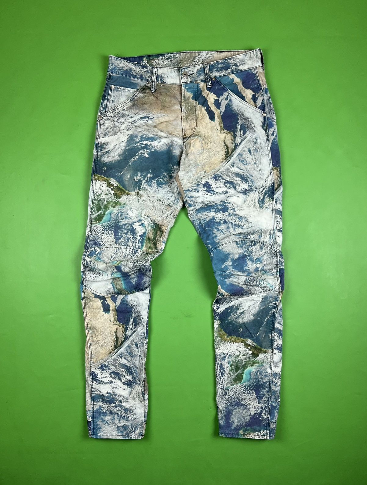 G Star Raw × Pharrell Pharrell Williams / G-Star Raw 3D Tapered Earth Print  Pants | Grailed