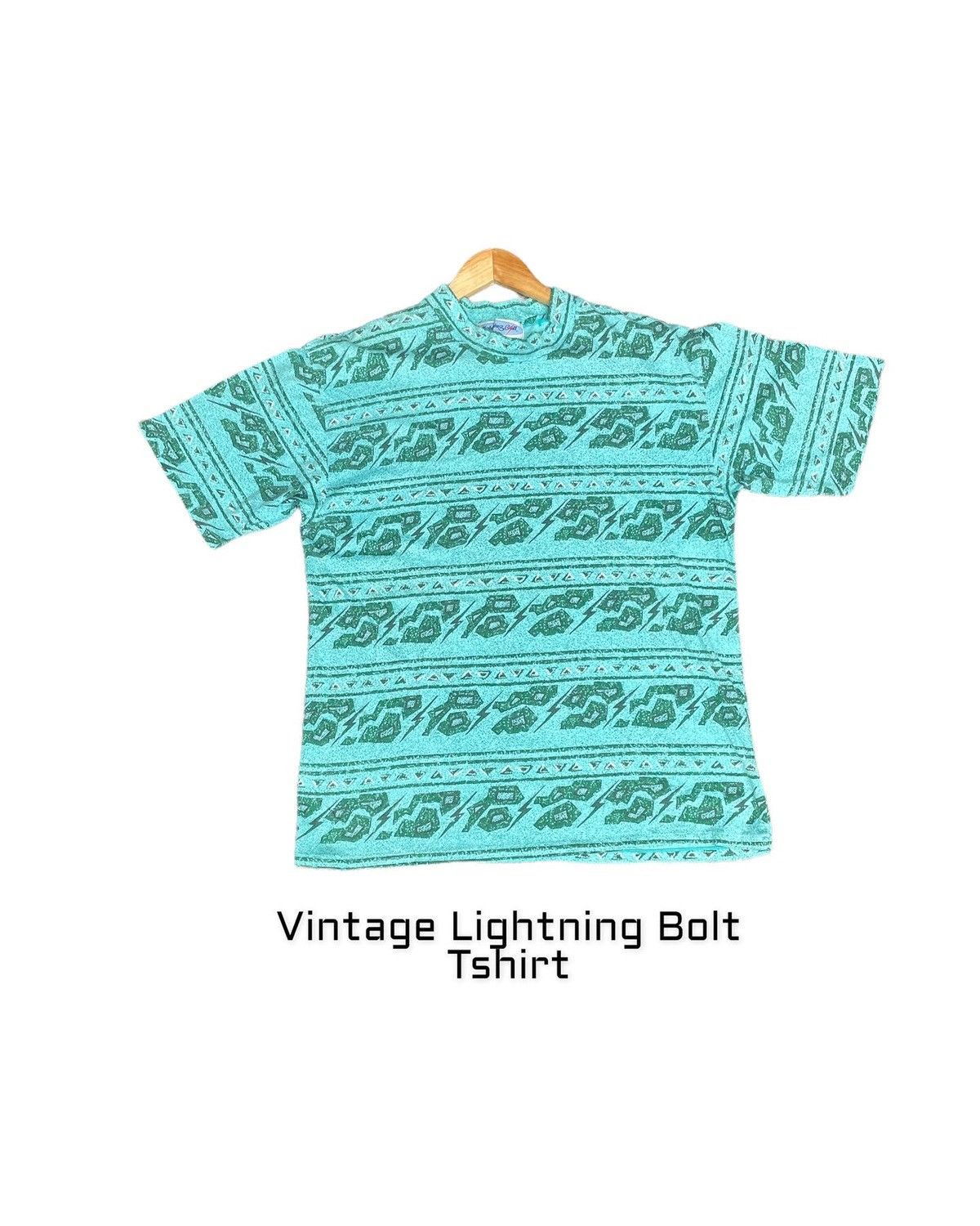 image of Lightning Bolt Tshirt in Green, Men's (Size Large)