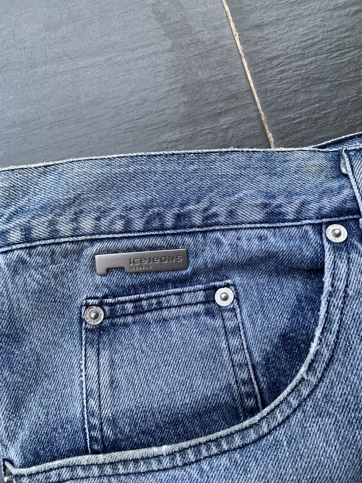Designer Rare Vintage Baggy Custom Iceberg Faded Wash Denim Size US 38 / EU 54 - 5 Thumbnail