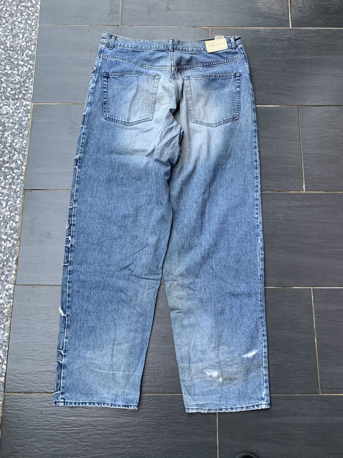 Designer Rare Vintage Baggy Custom Iceberg Faded Wash Denim Size US 38 / EU 54 - 9 Thumbnail