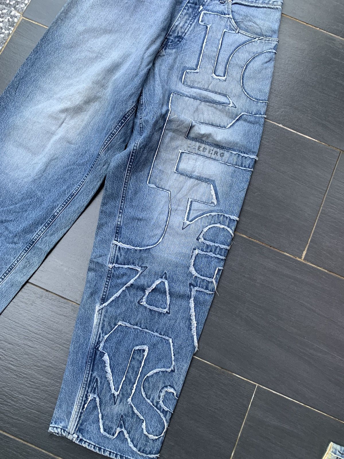 Designer Rare Vintage Baggy Custom Iceberg Faded Wash Denim Size US 38 / EU 54 - 2 Thumbnail