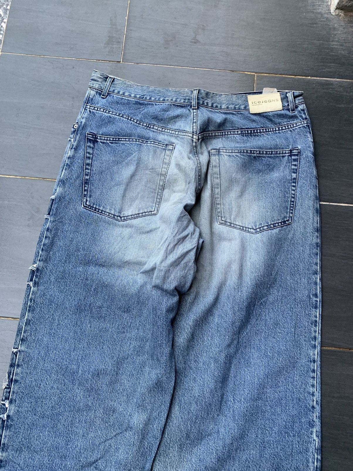 Designer Rare Vintage Baggy Custom Iceberg Faded Wash Denim Size US 38 / EU 54 - 12 Thumbnail