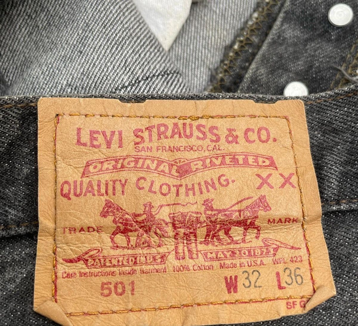 Le Grande Bleu (L.G.B.) Vintage Levi’s 501 e 1989 Usa Black Denim Size US 32 / EU 48 - 8 Thumbnail