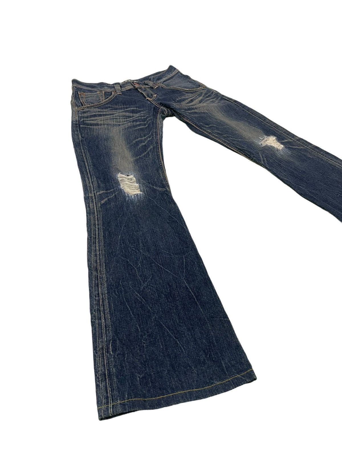 Flare Jeans Edwin Distress Denim Low Rise Boot Cut 4🟦8