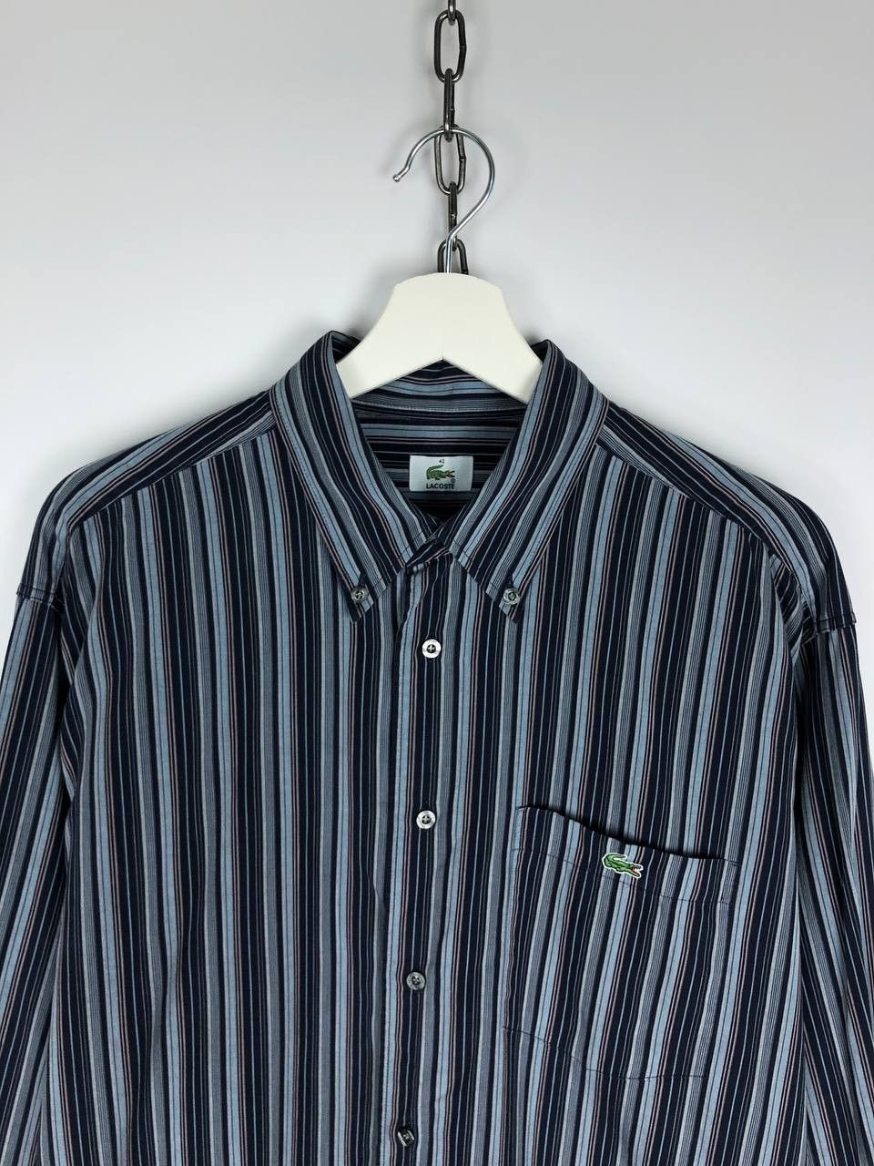 Lacoste Lacoste Regular Fit Shirt Blue Crocodile Logo size FR42 Size US M / EU 48-50 / 2 - 2 Thumbnail