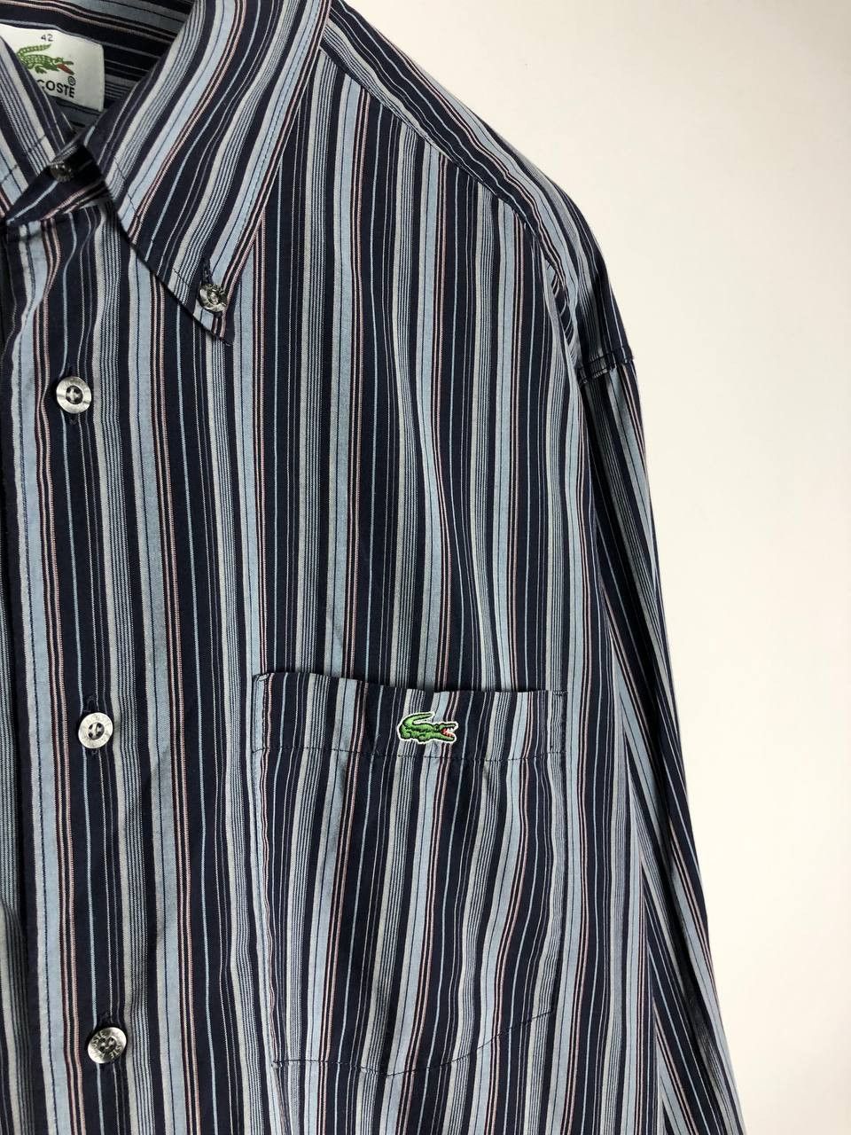 Lacoste Lacoste Regular Fit Shirt Blue Crocodile Logo size FR42 Size US M / EU 48-50 / 2 - 6 Thumbnail