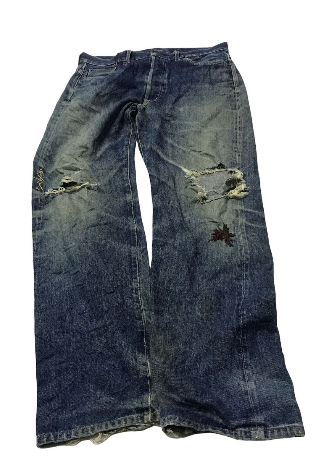 Vintage Domingo distressed selvedge denim jeans