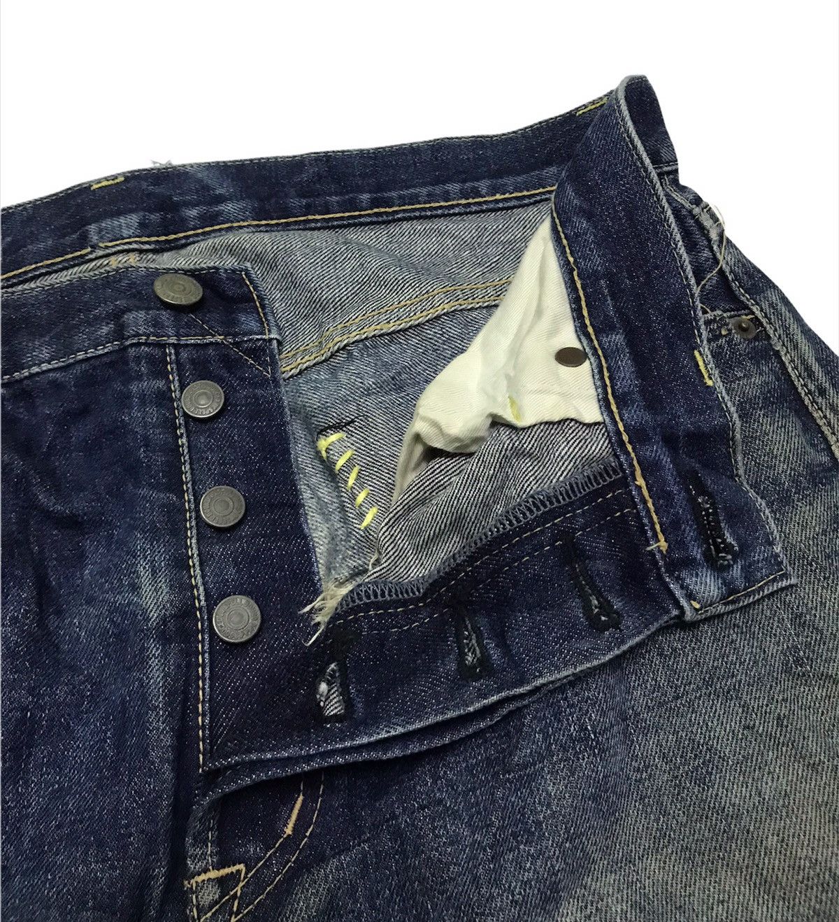 Vintage Domingo distressed selvedge denim jeans