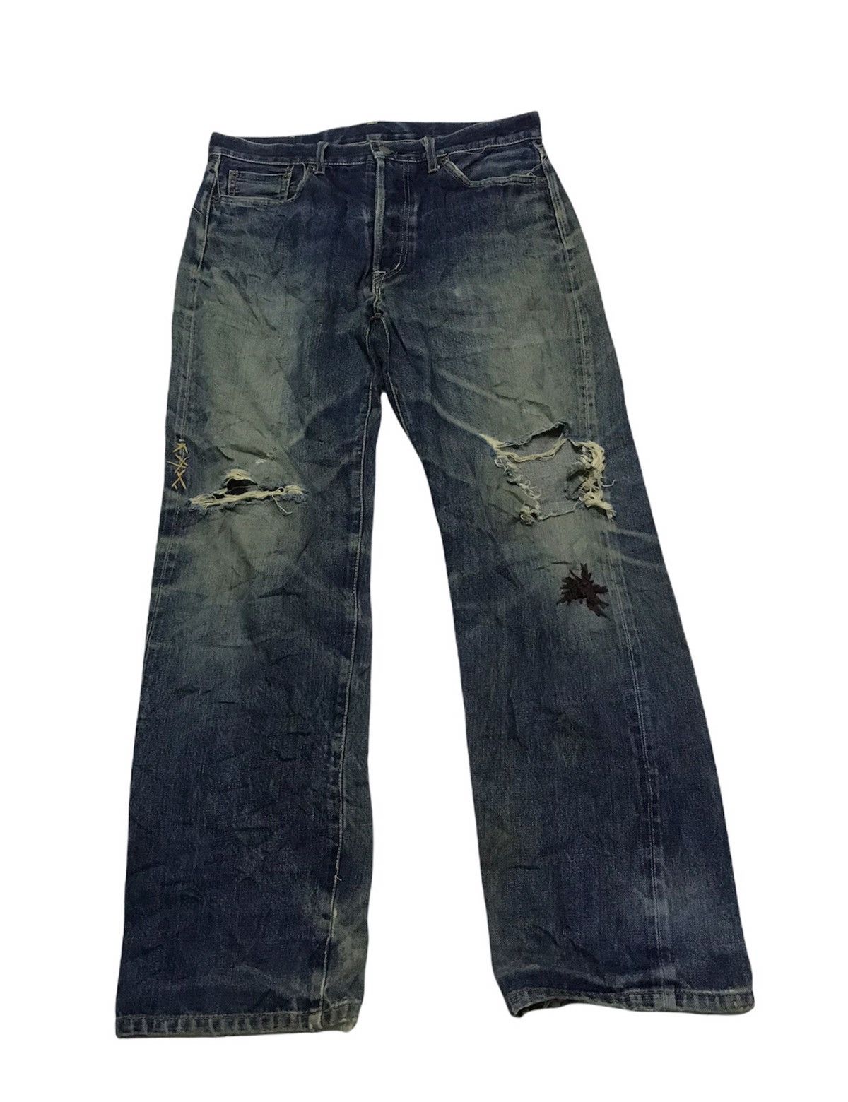 Vintage Domingo distressed selvedge denim jeans
