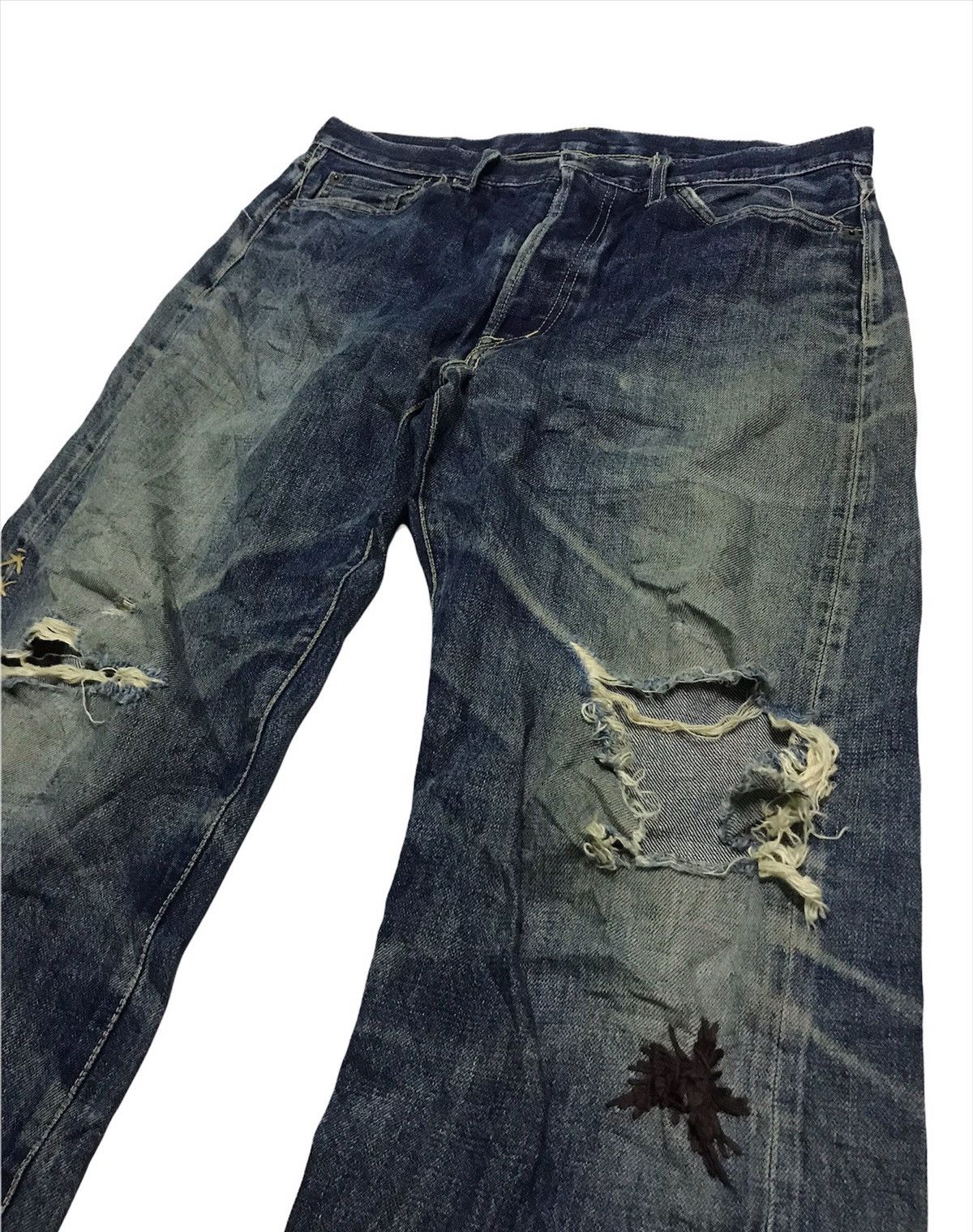 Vintage Domingo distressed selvedge denim jeans
