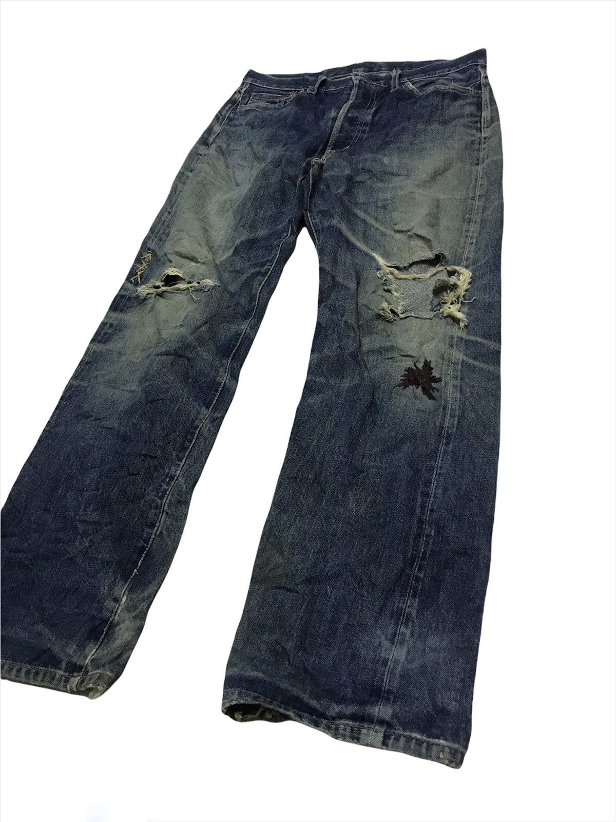 Vintage Domingo distressed selvedge denim jeans