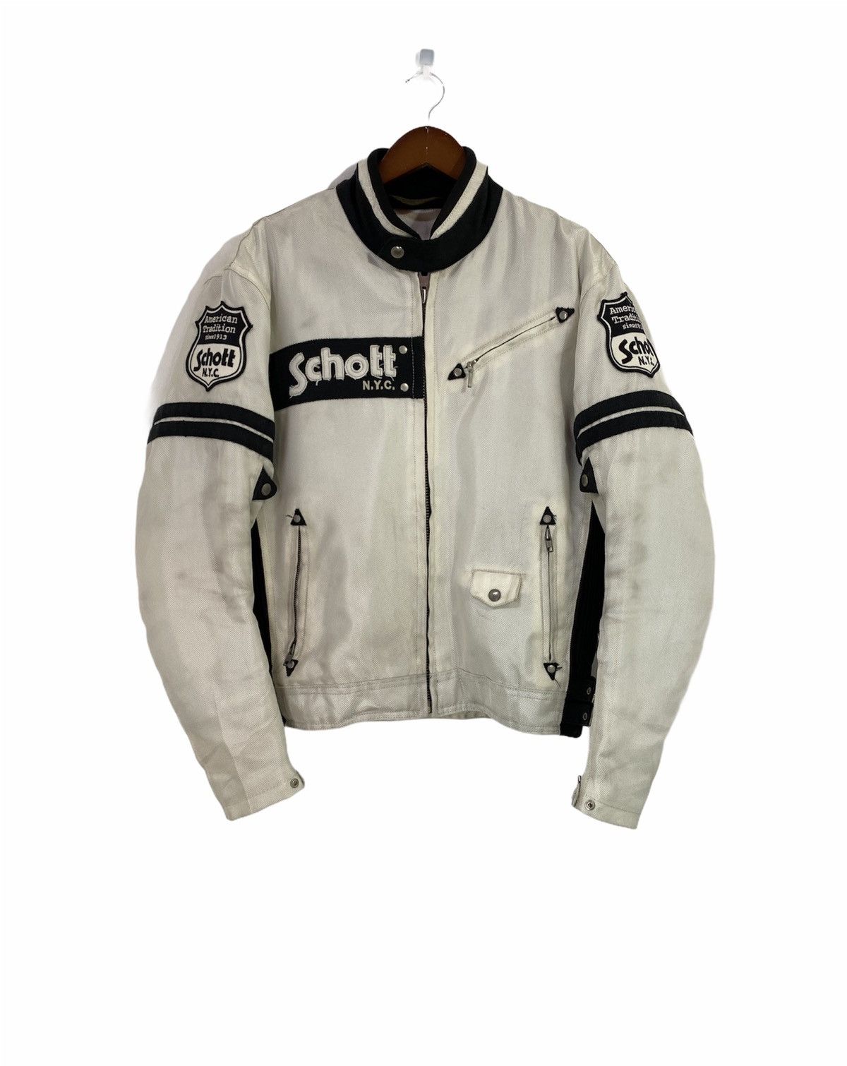 Schott Schott N.Y.C Bikers Jacket Big Logo Design Rare Size US S / EU 44-46 / 1 - 1 Thumbnail
