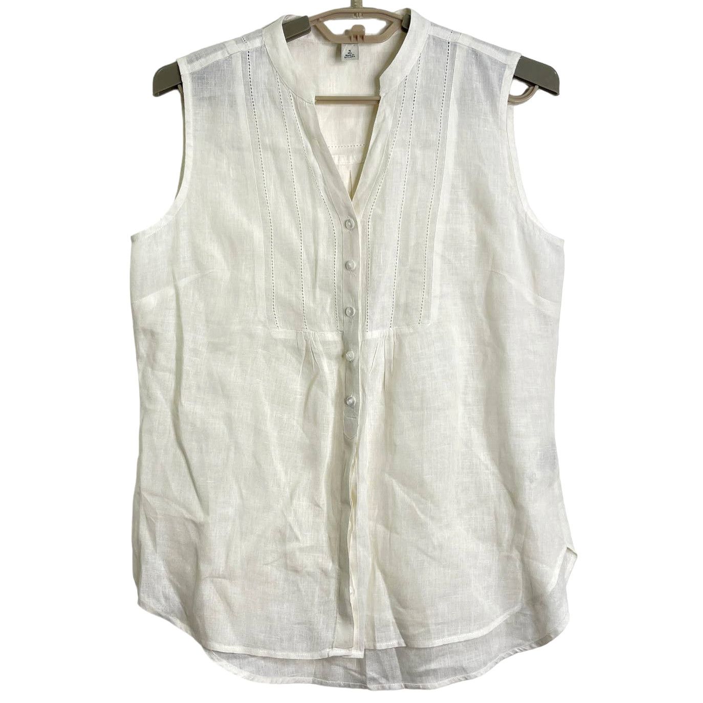 L.L. Bean LL bean Womens 100% Linen Sleeveless Top Blouse Ivory Small ...