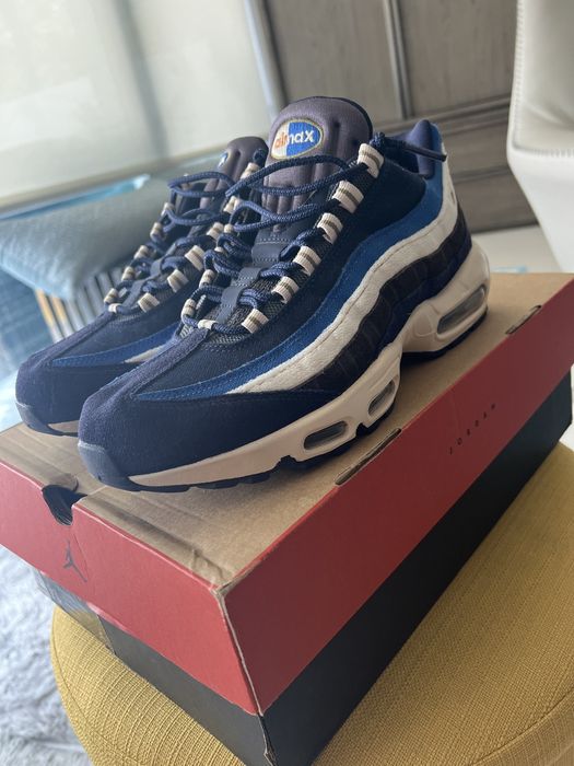 Nike air max 95 premium blackened blue/ hotsell camper green