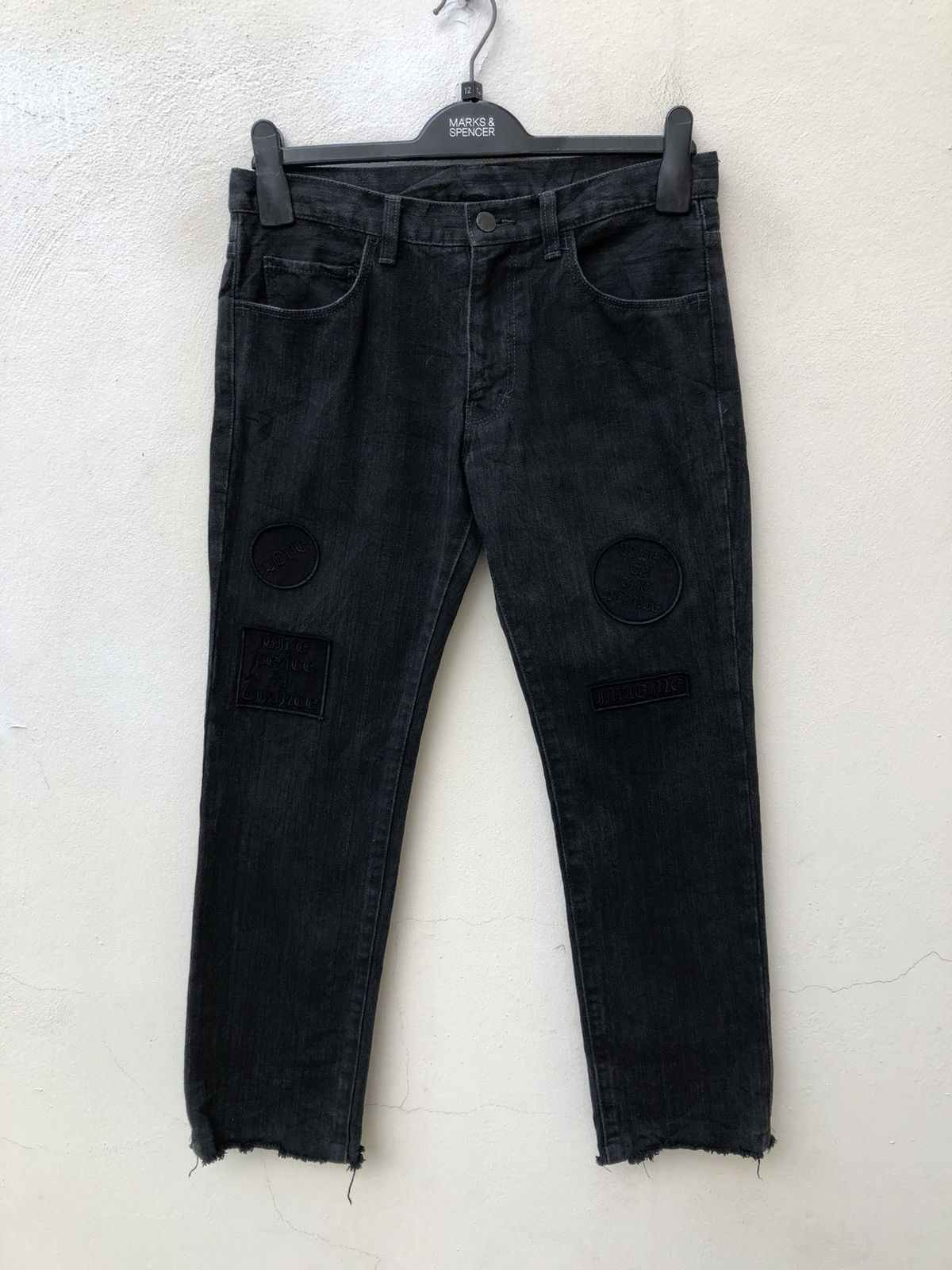Number (N)ine Takahiro Miyashita John Lennon Patches Denim Cropped Size US 29 - 1 Thumbnail