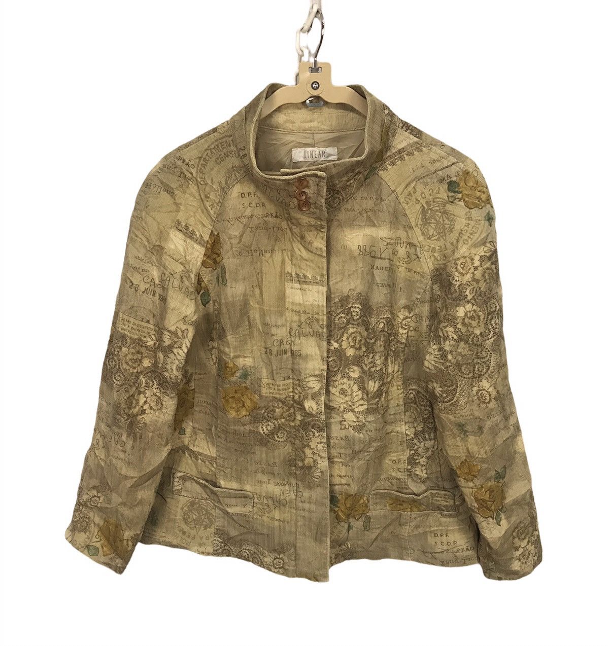 image of Linear Fullprint Art Design Zipper Jacket, Men's (Size Medium)