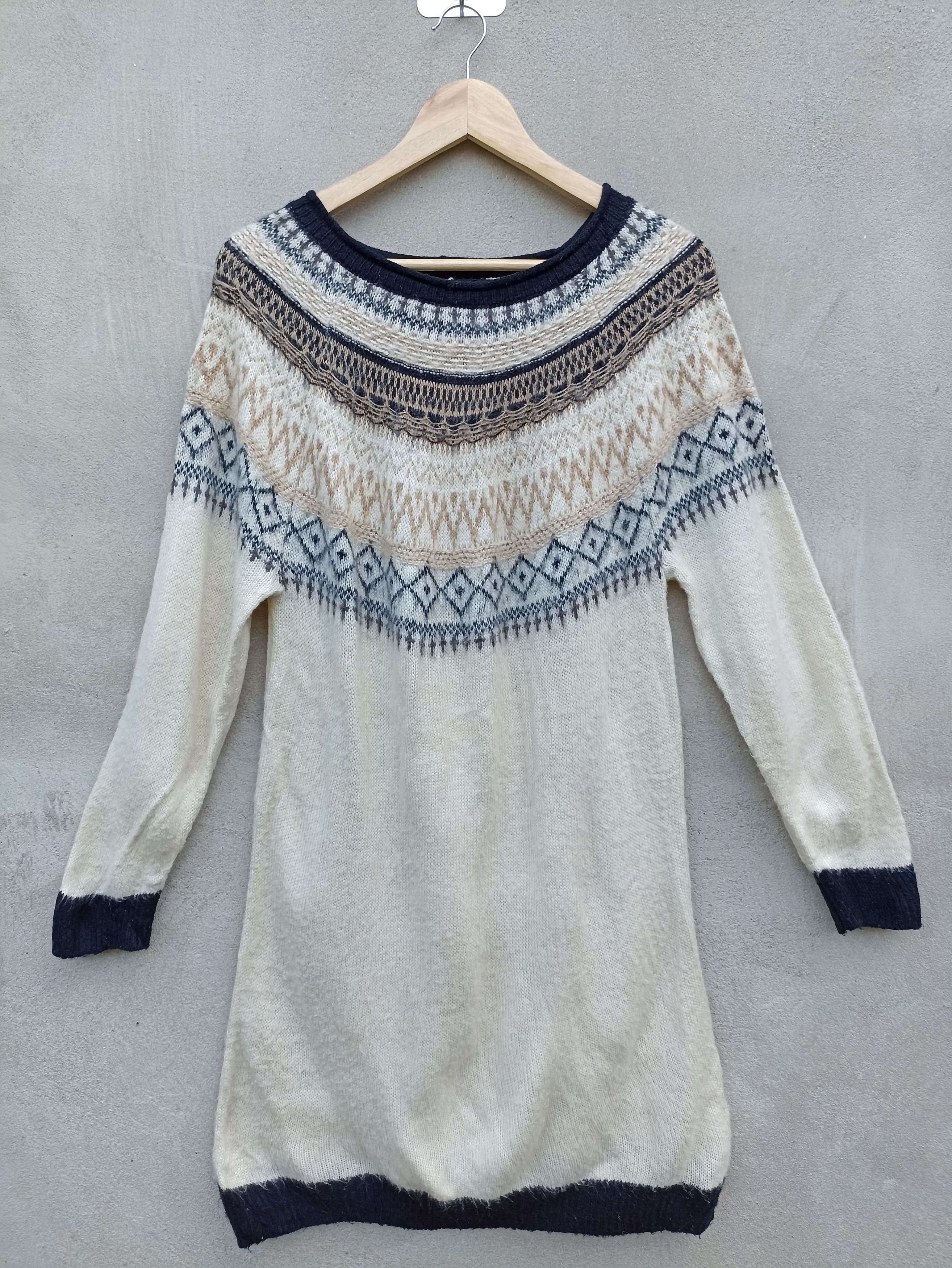 Designer × Japanese Brand × Vintage 🖤STEALS🖤 Vintage Ragout Navajo Knit Long Shirt Size US S / EU 44-46 / 1 - 1 Thumbnail
