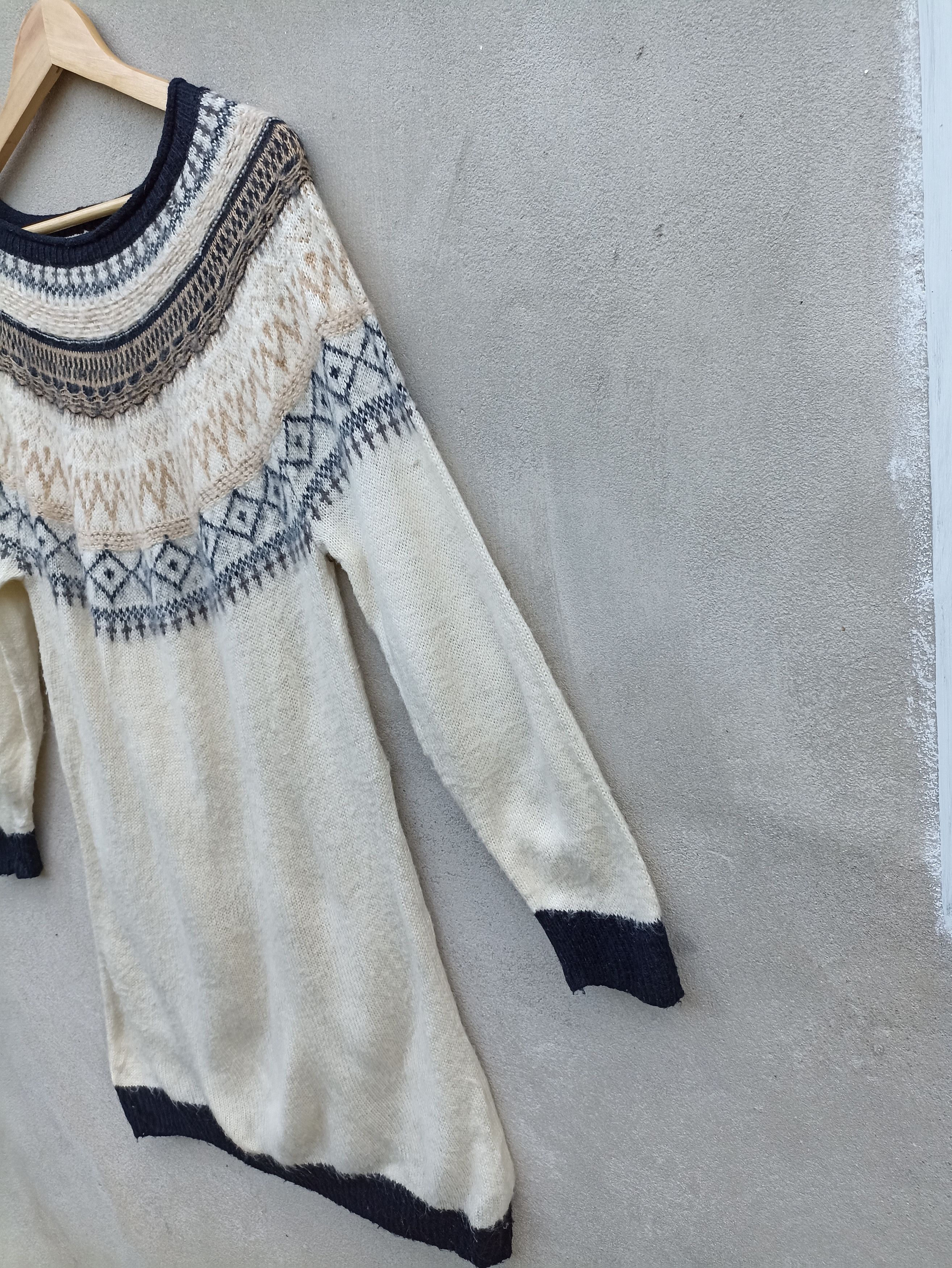 Designer × Japanese Brand × Vintage 🖤STEALS🖤 Vintage Ragout Navajo Knit Long Shirt Size US S / EU 44-46 / 1 - 2 Thumbnail