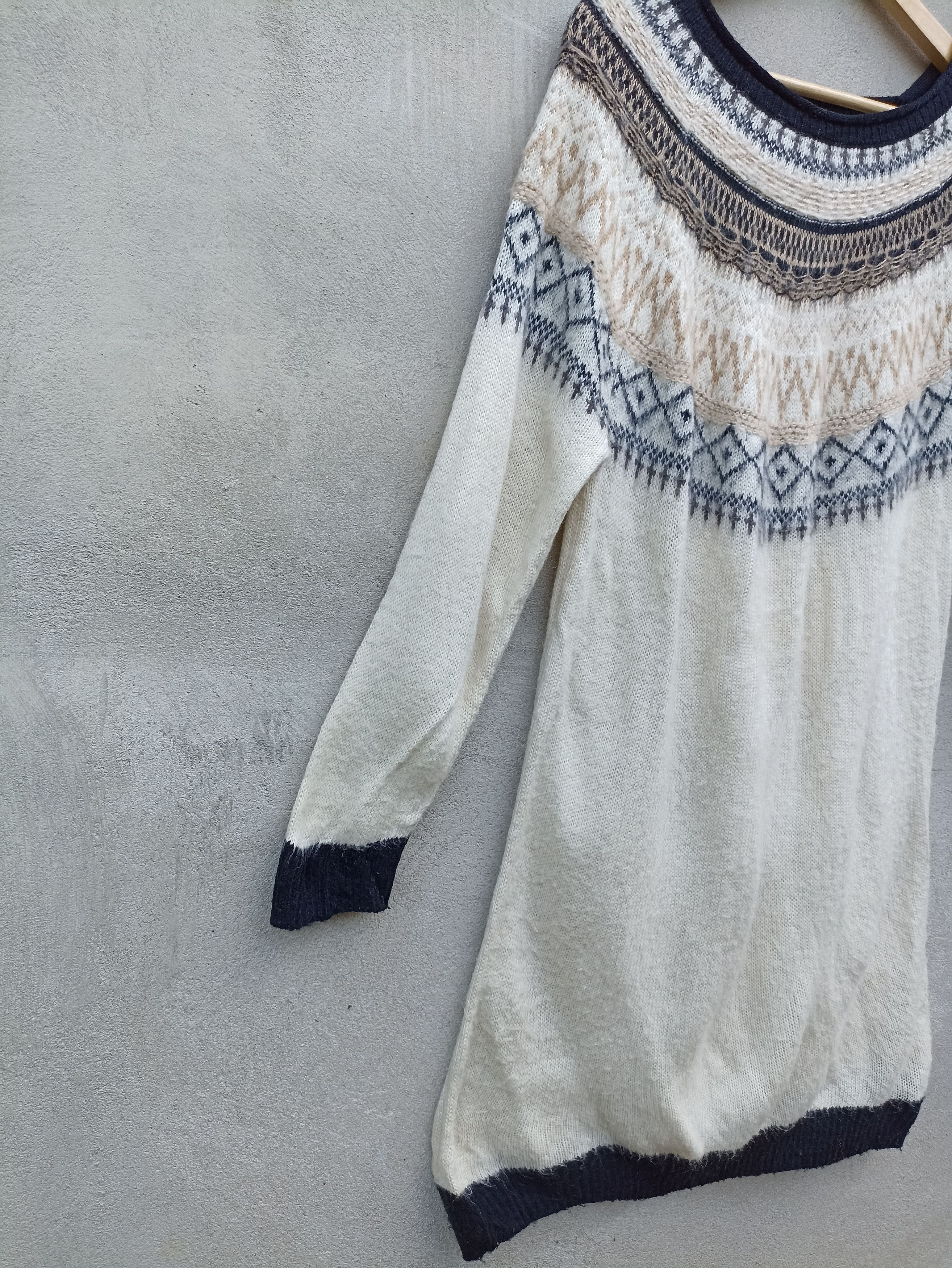 Designer × Japanese Brand × Vintage 🖤STEALS🖤 Vintage Ragout Navajo Knit Long Shirt Size US S / EU 44-46 / 1 - 3 Thumbnail