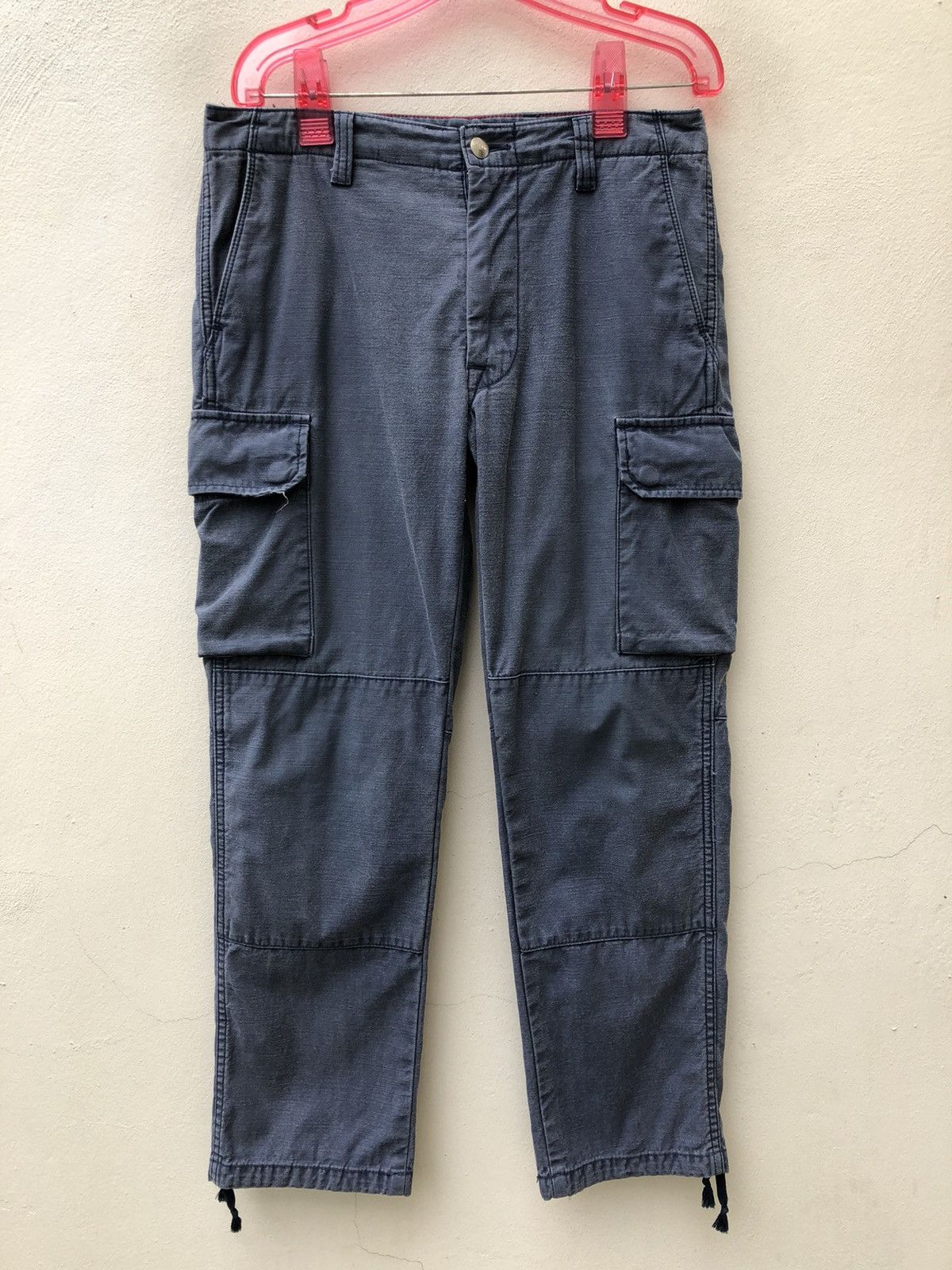 Vintage Delicious Japan Faded Navy Blue Cropped Cargo Trouser Pant Size US 30 / EU 46 - 1 Thumbnail