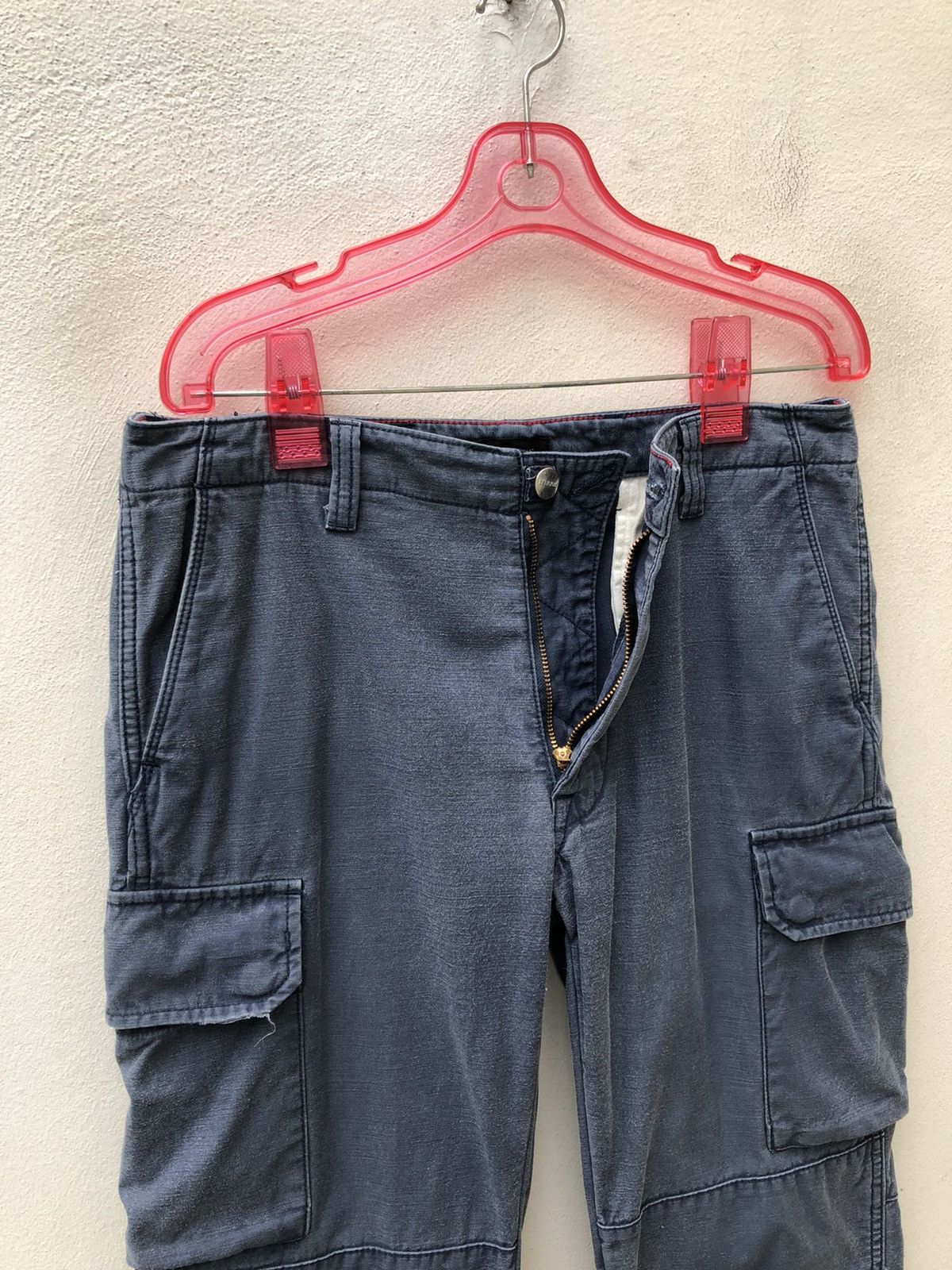 Vintage Delicious Japan Faded Navy Blue Cropped Cargo Trouser Pant Size US 30 / EU 46 - 4 Thumbnail