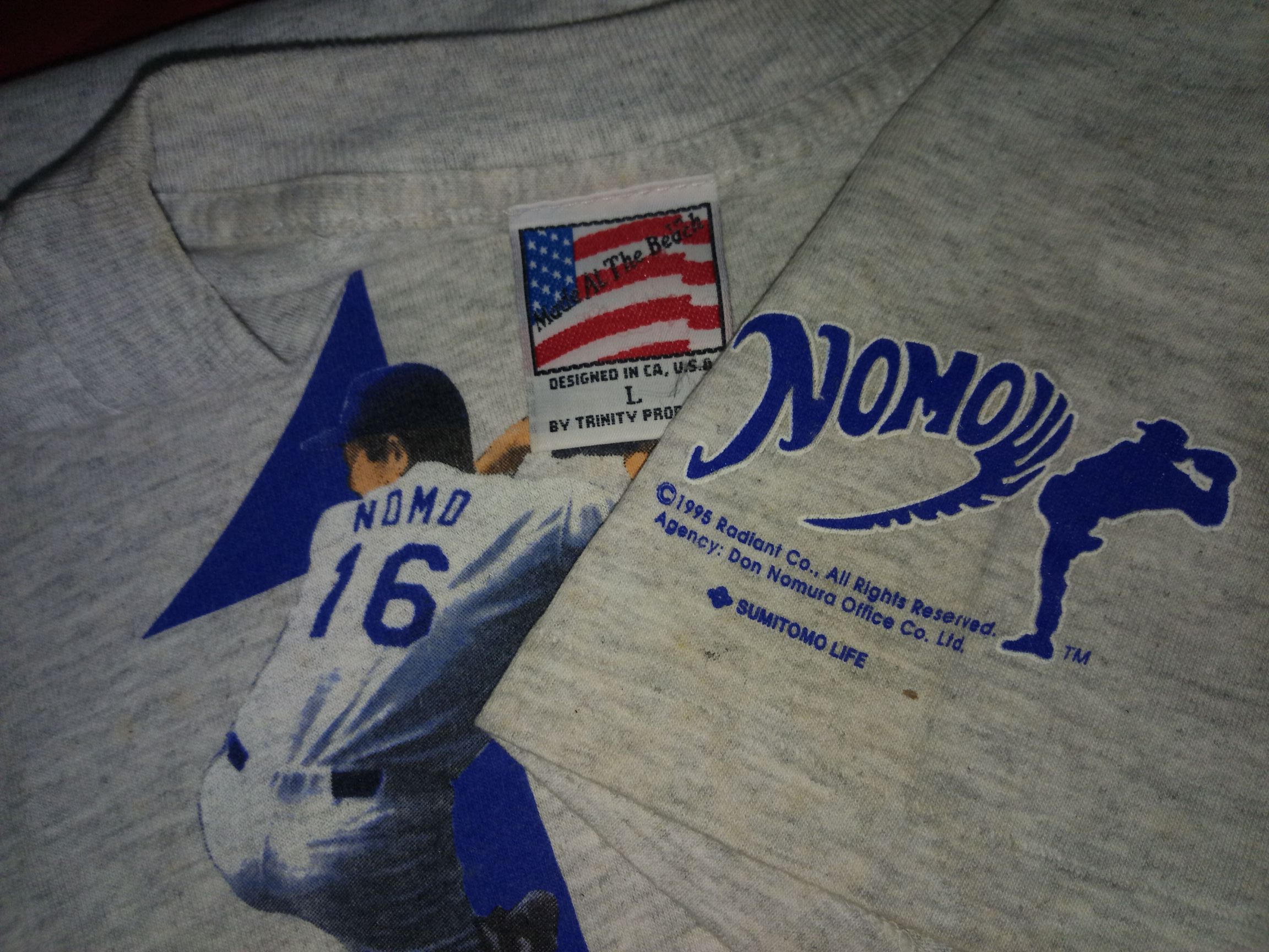 MLB × Vintage Vtg 1995 MLB LA Dodgers Hideo Nomo baseball Size US L / EU 52-54 / 3 - 4 Thumbnail