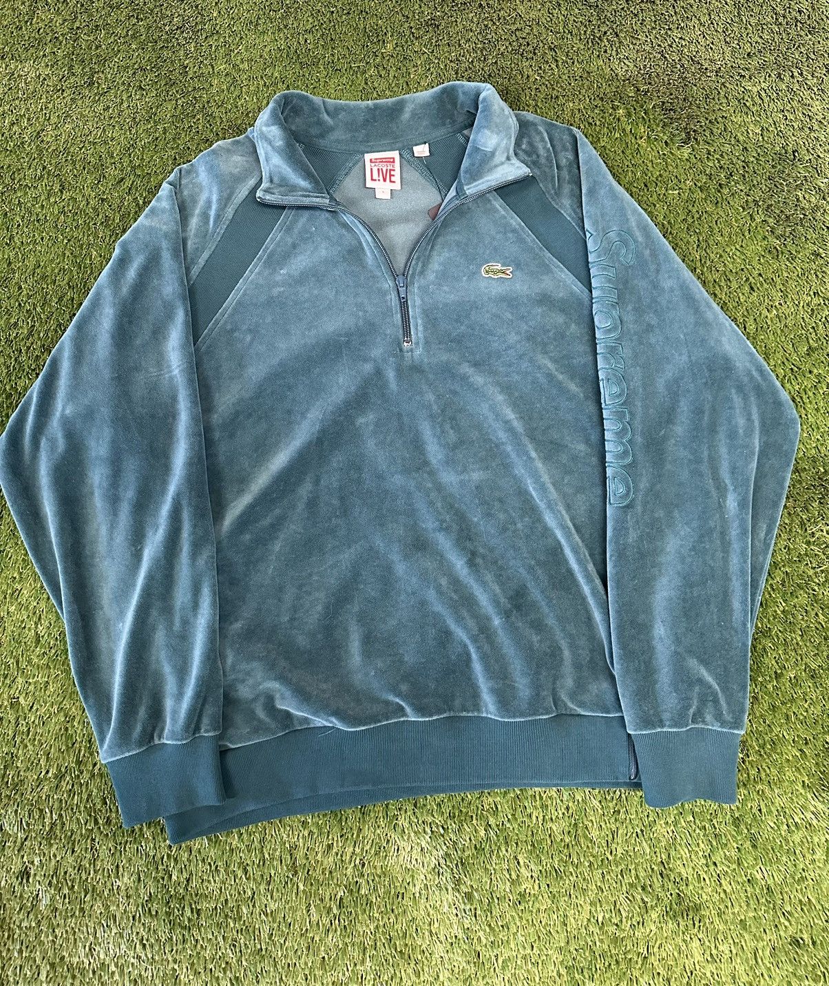 Supreme Rare Supreme X Lacoste Live Velour Half Zip Track Top Large |  Grailed