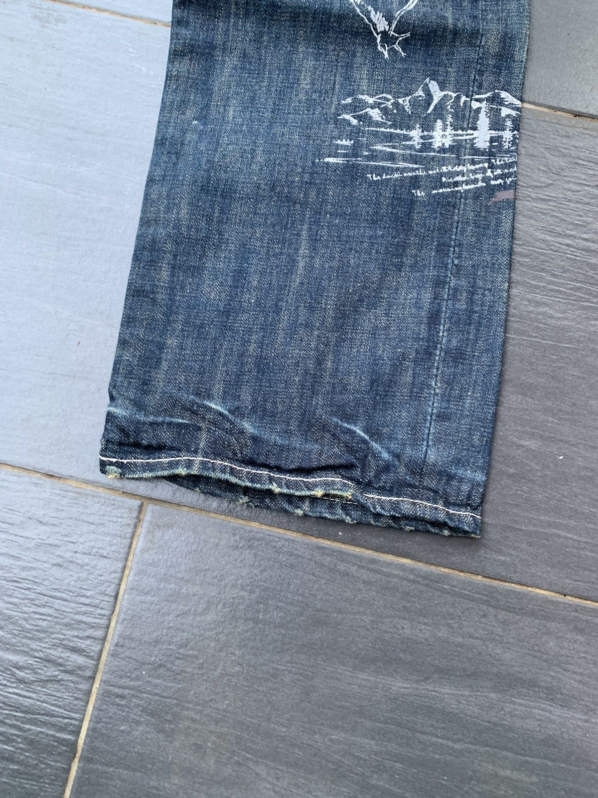 Global Work Global Work Japanese Distressed Sashiko Denim Size US 33 - 2 Thumbnail