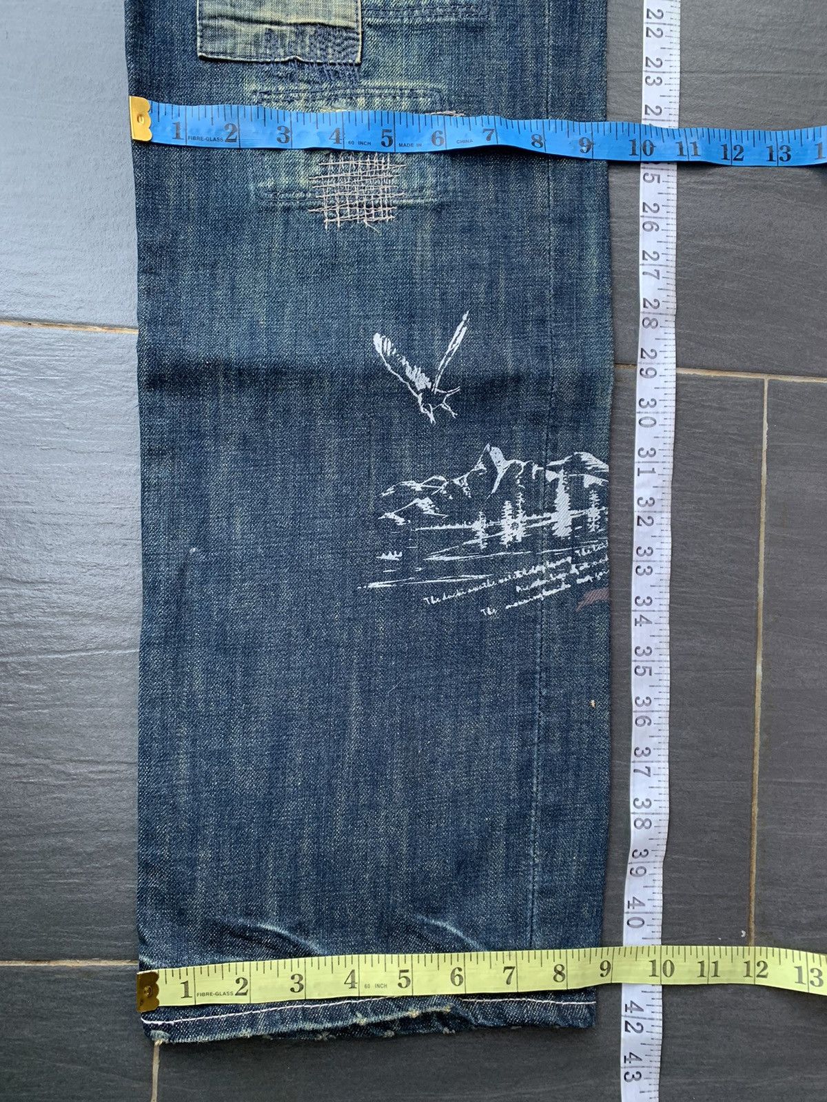 Global Work Global Work Japanese Distressed Sashiko Denim Size US 33 - 16 Thumbnail