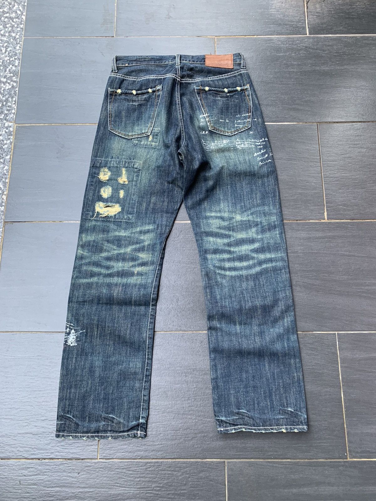 Global Work Global Work Japanese Distressed Sashiko Denim Size US 33 - 8 Thumbnail