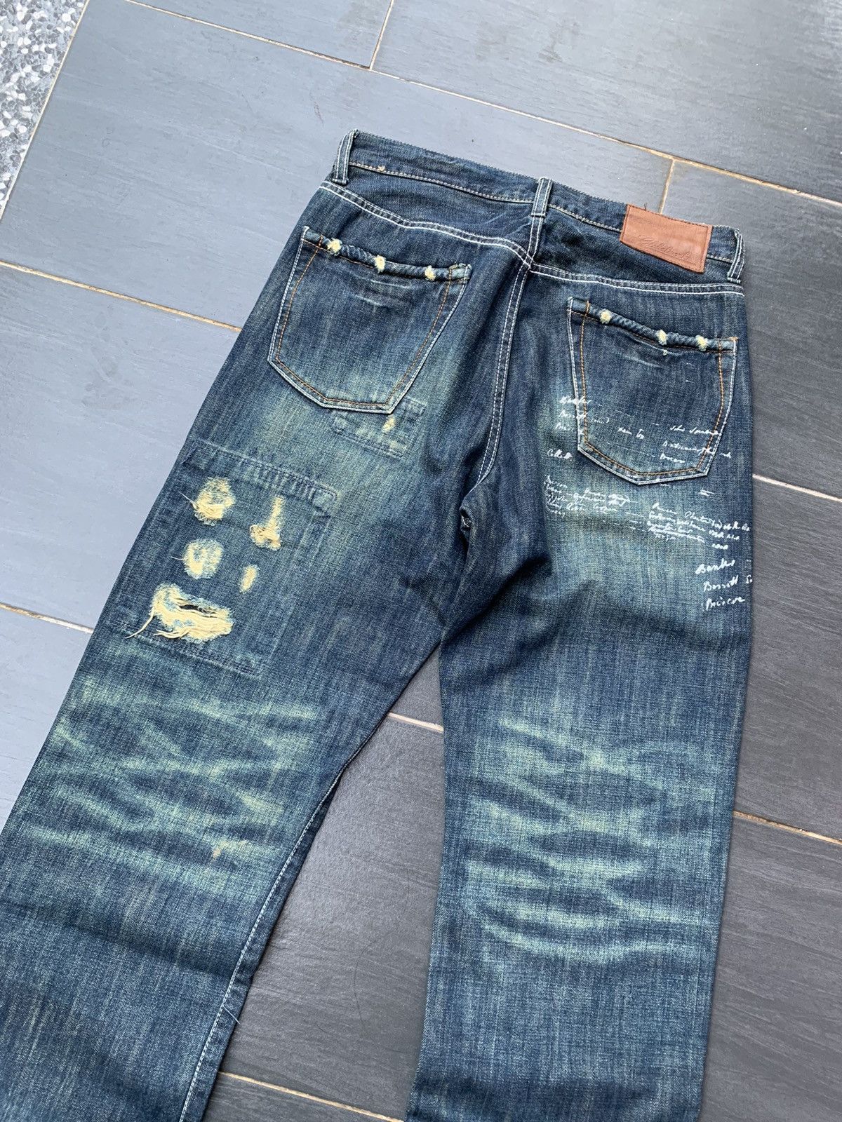 Global Work Global Work Japanese Distressed Sashiko Denim Size US 33 - 11 Thumbnail