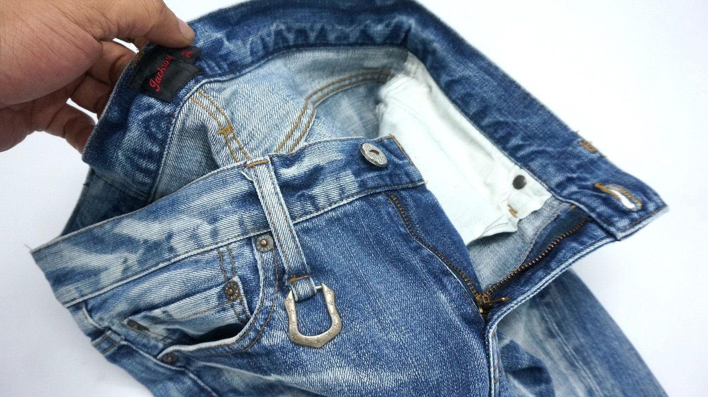 JACKROSE 🔥🔥Japan JACKROSE Flared Boot Tribal Mark Distressed Jeans Size US 31 - 14 Thumbnail