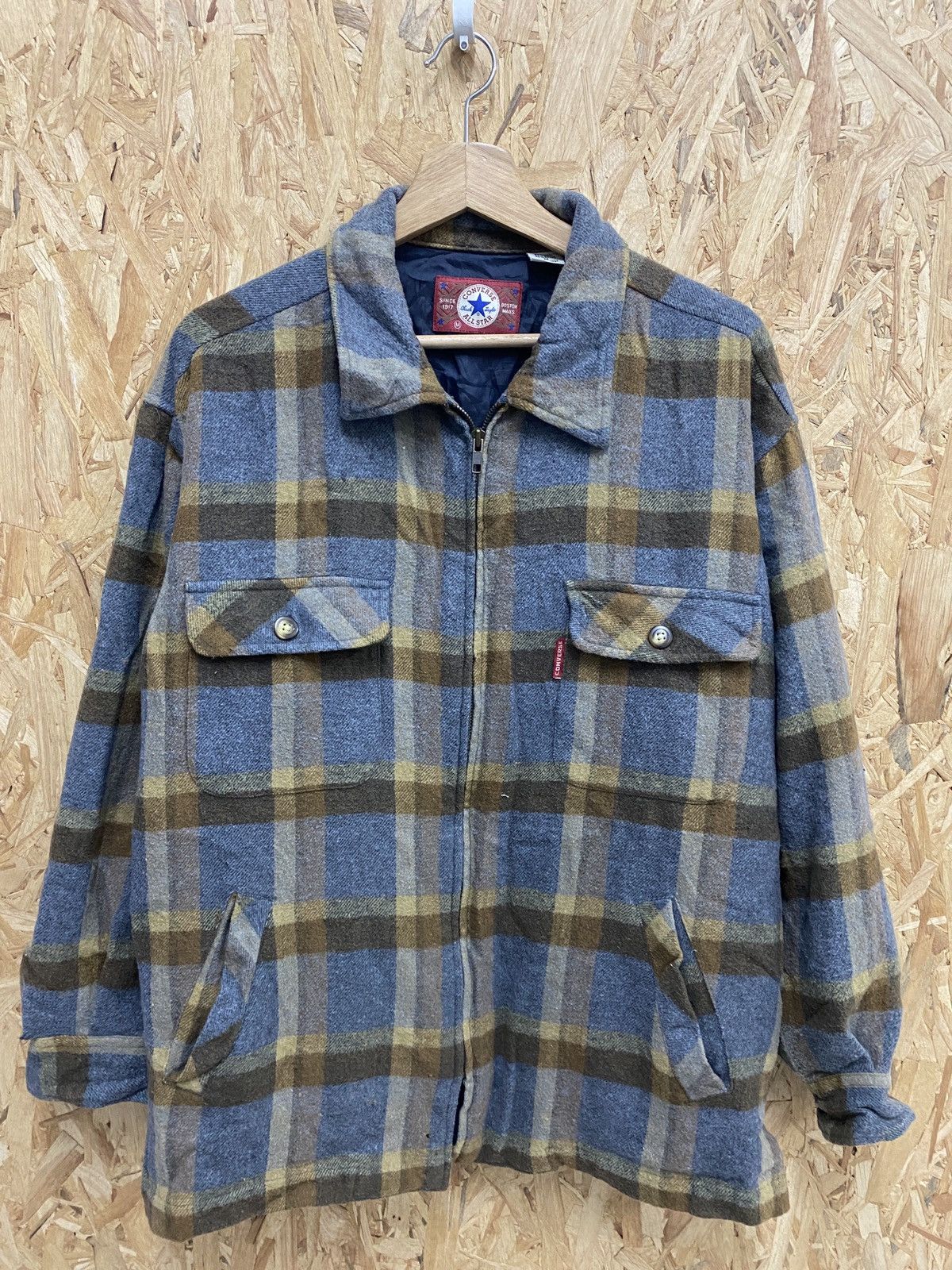 Converse × Flannel × Vintage Converse Chuck Taylor Flannel Light Jacket 50% Wool Size US M / EU 48-50 / 2 - 1 Thumbnail