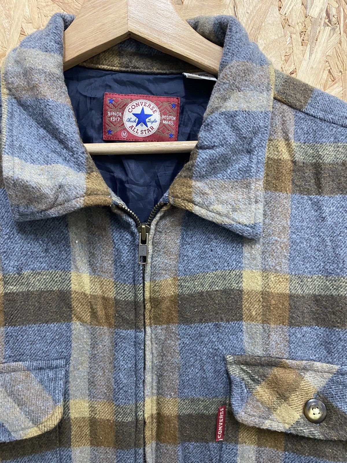 Converse × Flannel × Vintage Converse Chuck Taylor Flannel Light Jacket 50% Wool Size US M / EU 48-50 / 2 - 2 Thumbnail