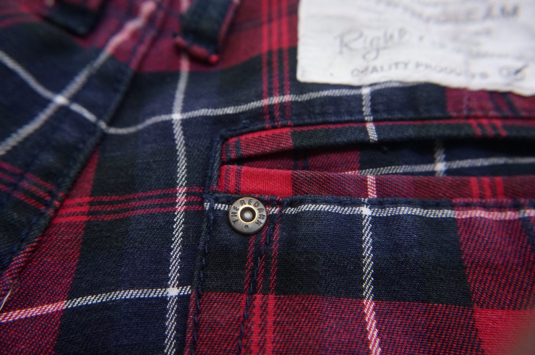 Japanese Brand 💥 Vintage RE DARK Plaid Skinny Punk Short Rise Worn Pants Size US 29 - 19 Thumbnail