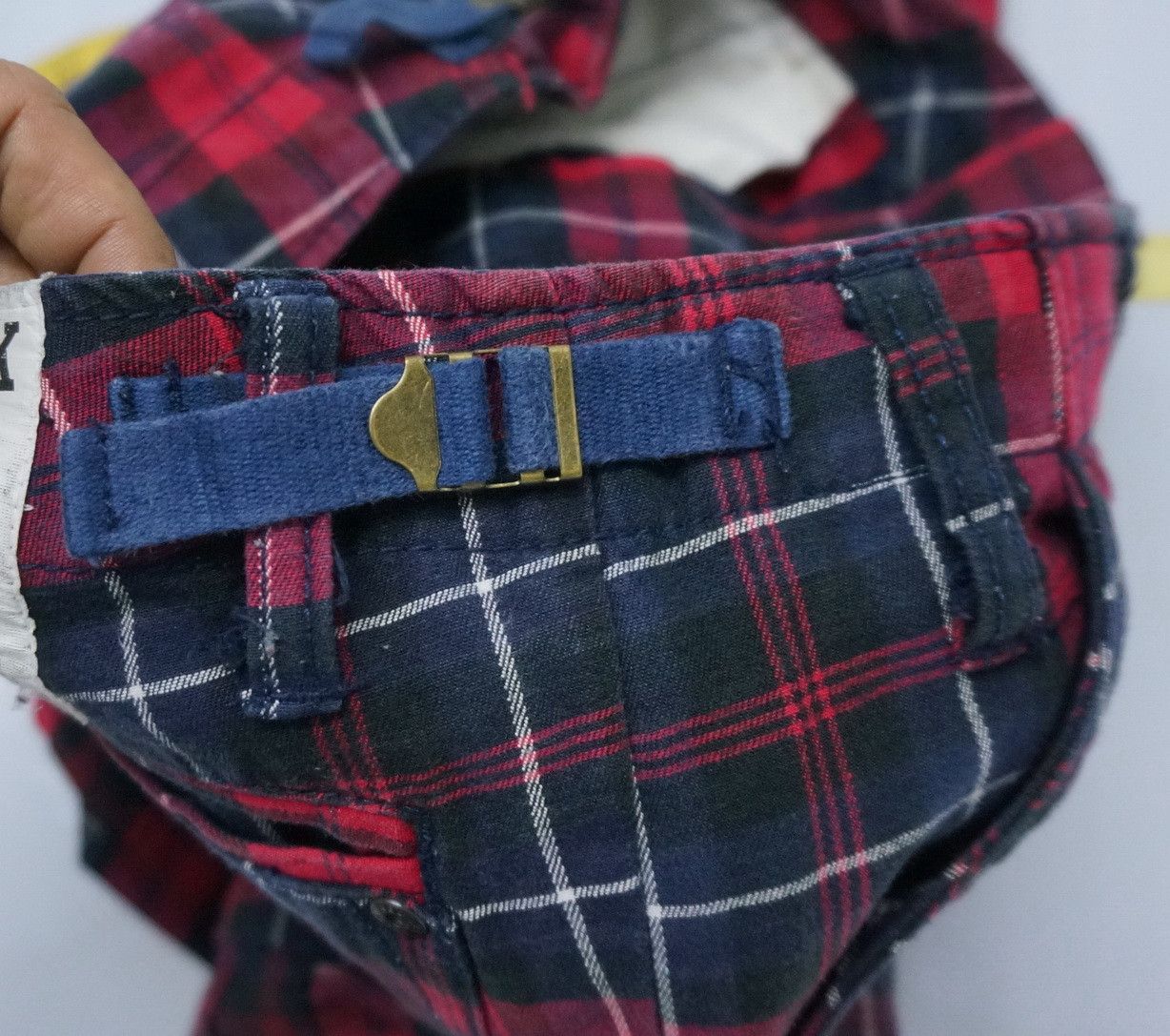Japanese Brand 💥 Vintage RE DARK Plaid Skinny Punk Short Rise Worn Pants Size US 29 - 22 Thumbnail