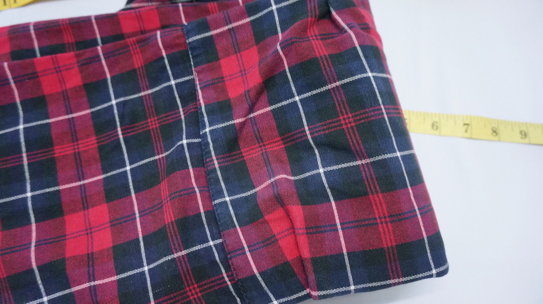 Japanese Brand 💥 Vintage RE DARK Plaid Skinny Punk Short Rise Worn Pants Size US 29 - 23 Thumbnail