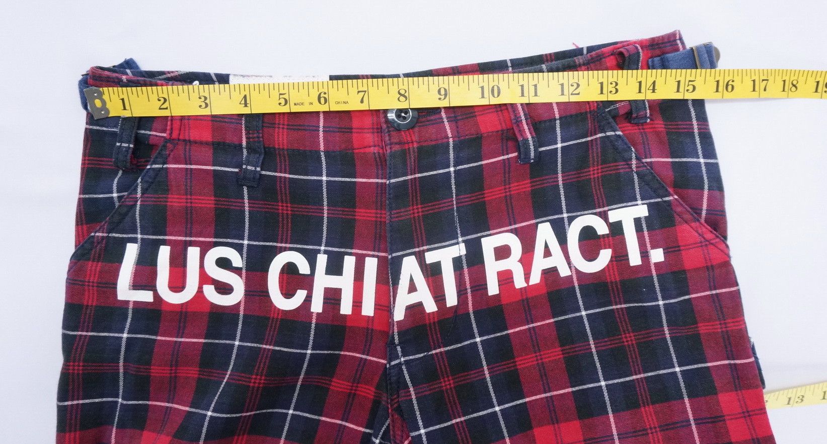 Japanese Brand 💥 Vintage RE DARK Plaid Skinny Punk Short Rise Worn Pants Size US 29 - 14 Thumbnail