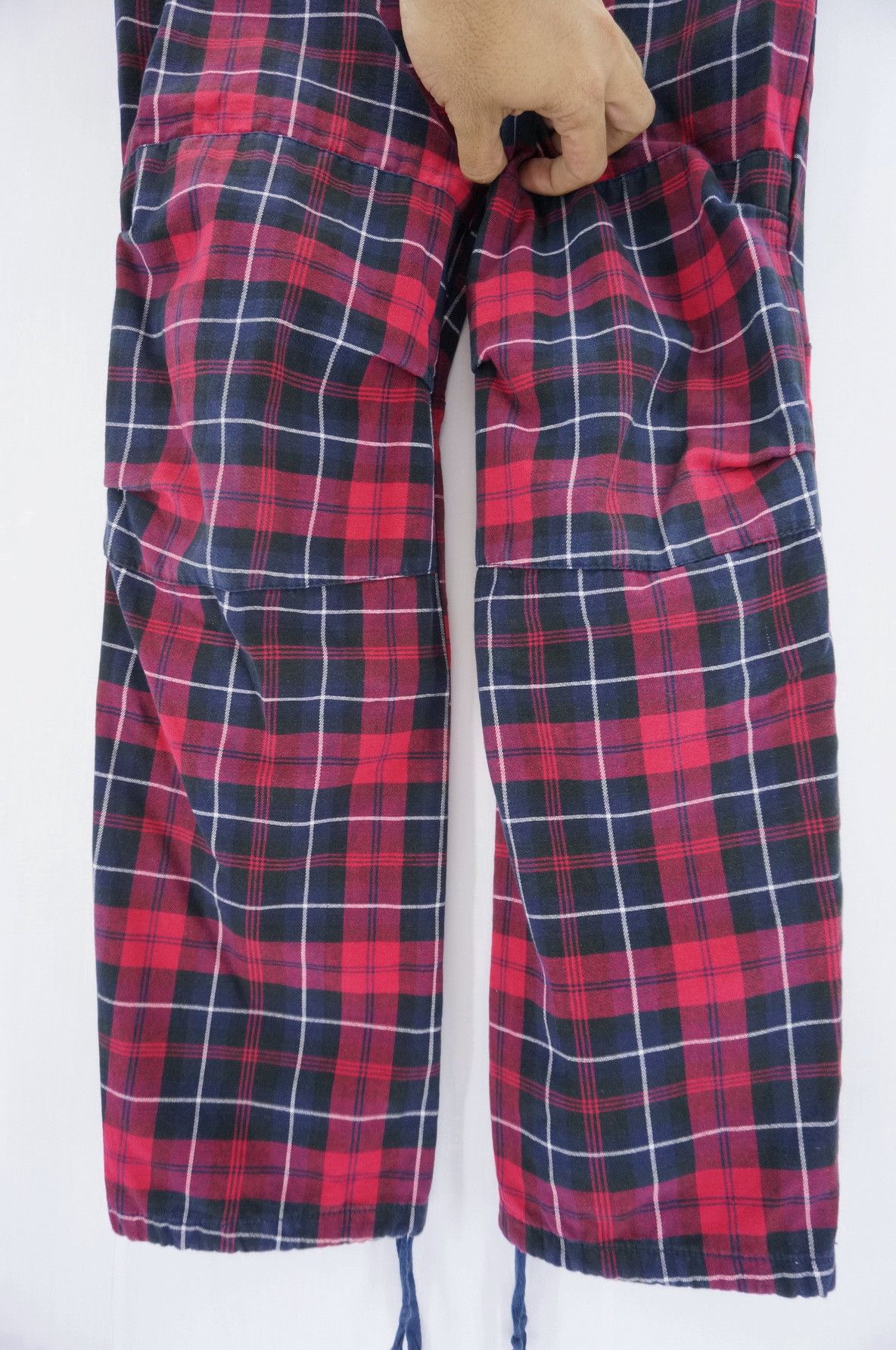 Japanese Brand 💥 Vintage RE DARK Plaid Skinny Punk Short Rise Worn Pants Size US 29 - 3 Thumbnail
