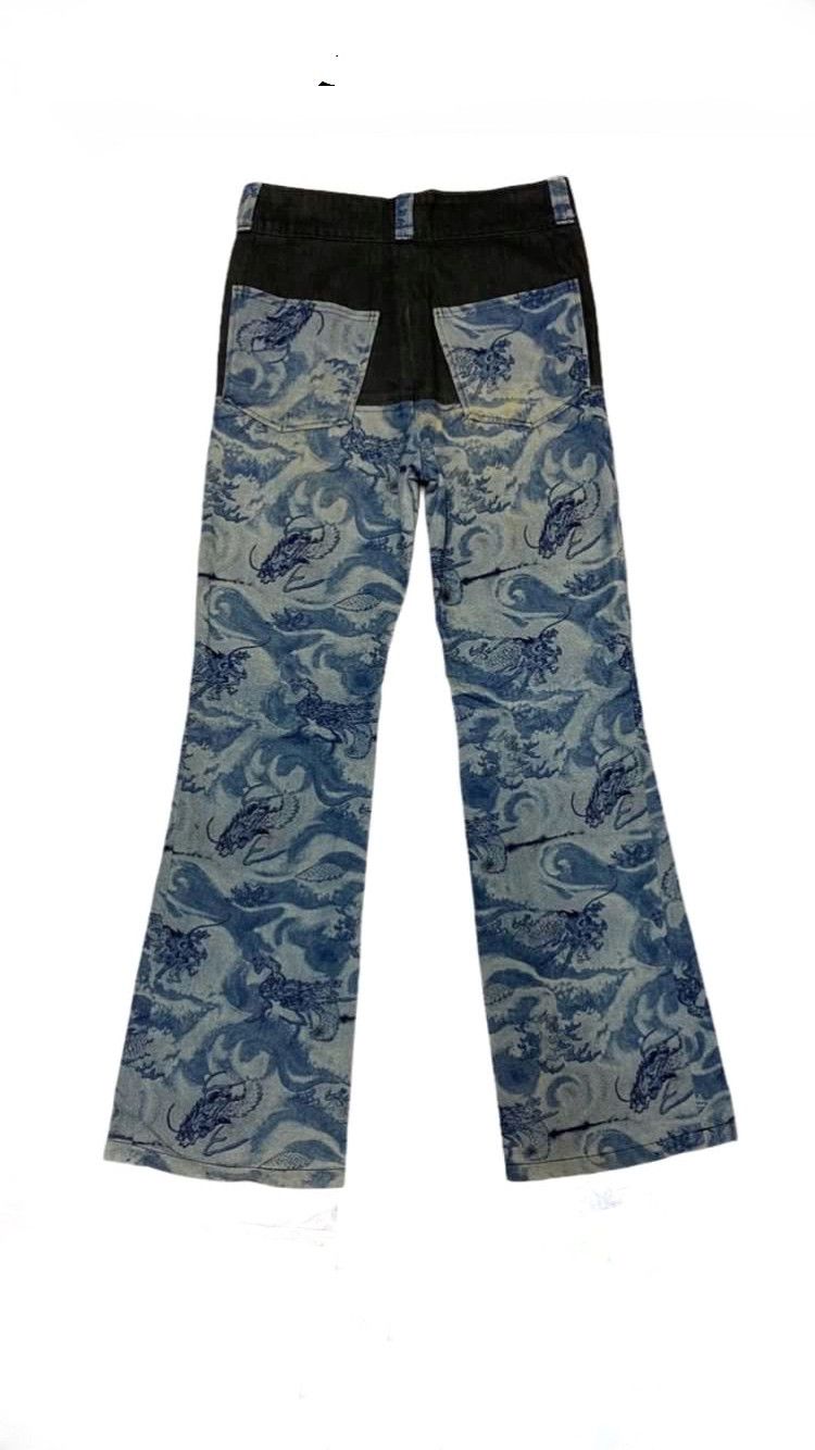 Hysteric Glamour × Japanese Brand Fnl drp b4 relist Karakuri Tamashii Flare Denim Pants Size US 31 - 2 Thumbnail