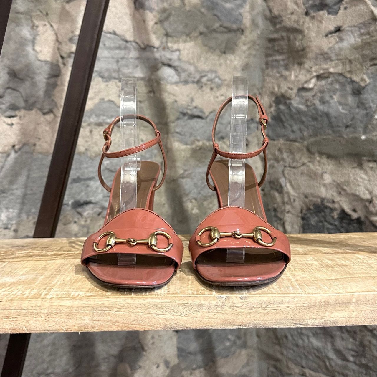 Gucci Gucci Tan Patent Leather Horsebit Heeled Sandals Size US 10 / IT 40 - 3 Thumbnail