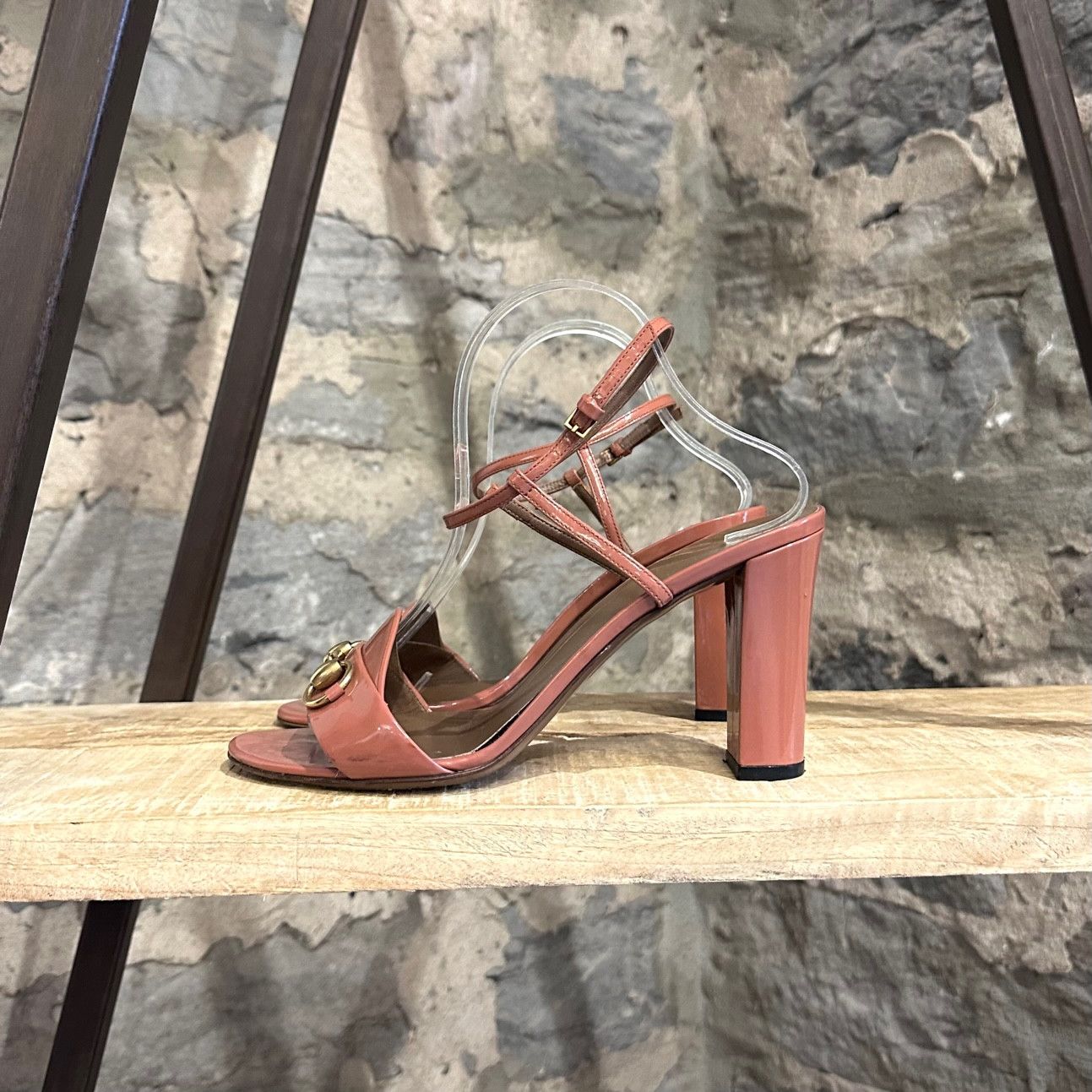 Gucci Gucci Tan Patent Leather Horsebit Heeled Sandals Size US 10 / IT 40 - 5 Thumbnail