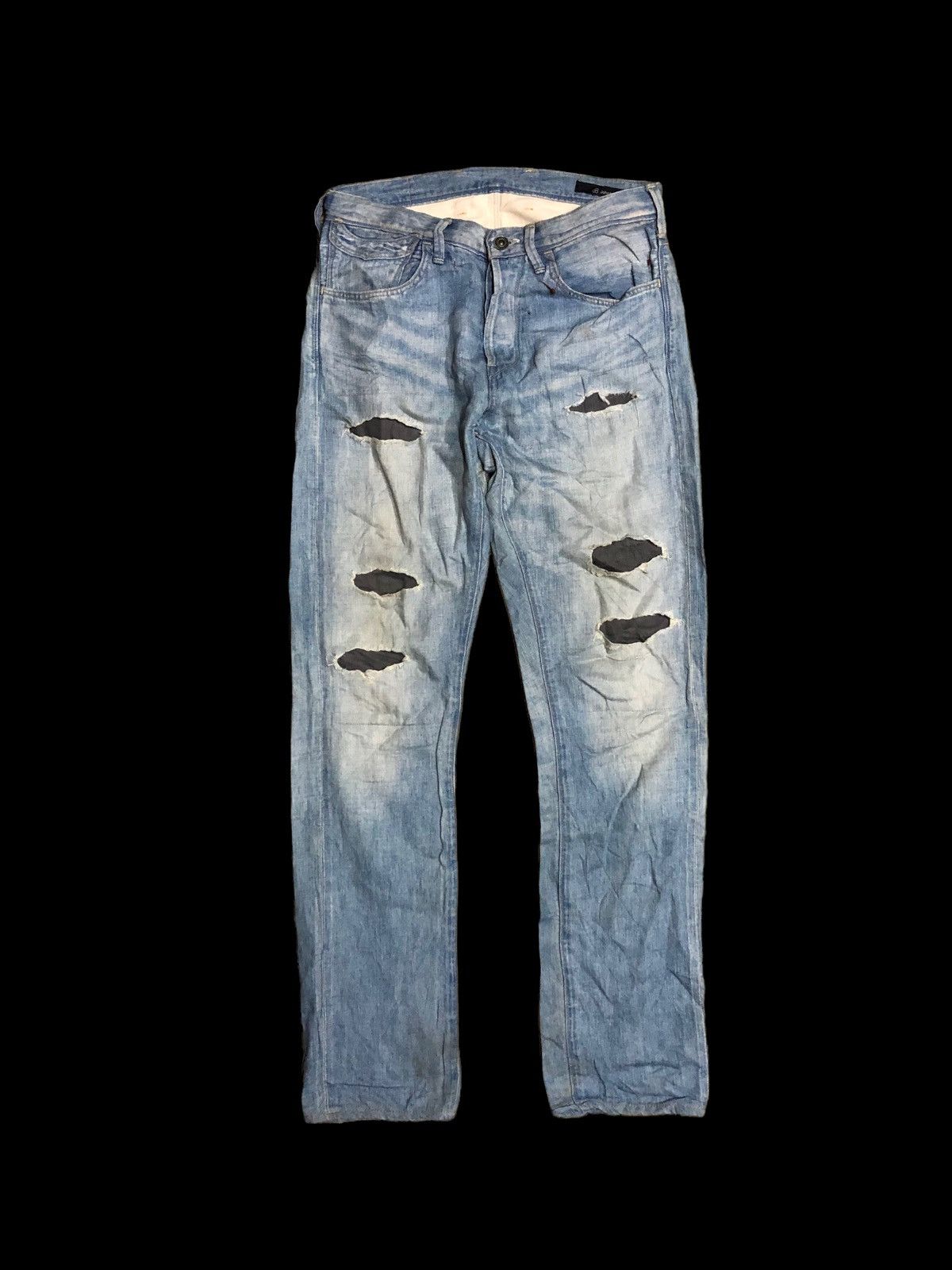 Japanese Brand × Johnbull HALF SELVEDGE JOHNBULL DISTRESSED DENIM Size US 29 - 1 Thumbnail