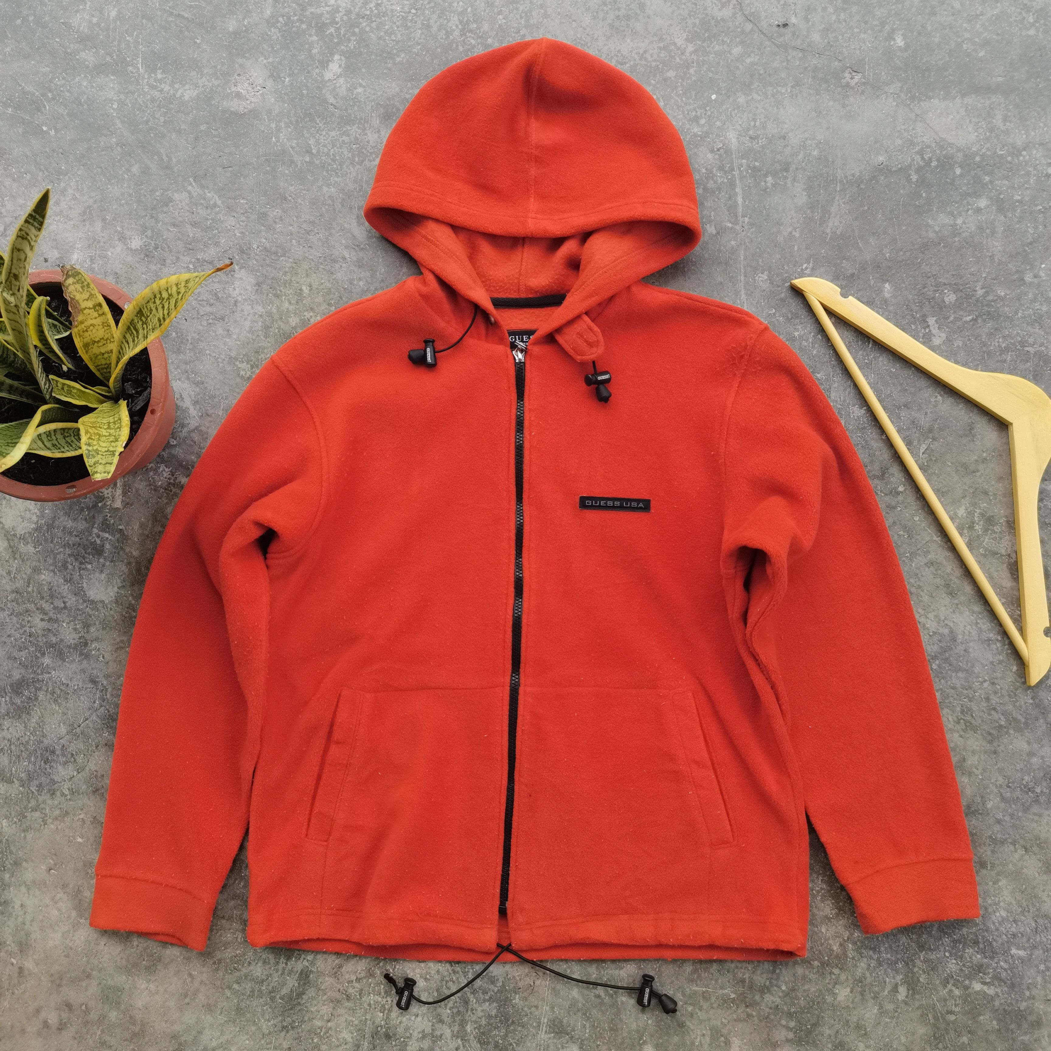 Guess × Vintage GUESS USA Fleece Zipper Up Hoodie Jacket Size US S / EU 44-46 / 1 - 1 Thumbnail