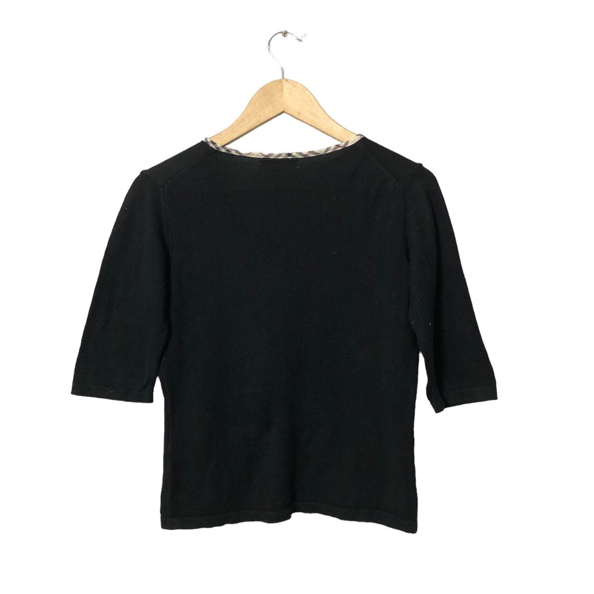 Burberry RARE‼️Burberry London V Neck Nova Check Crop Top Made Italy Size XS / US 0-2 / IT 36-38 - 5 Thumbnail