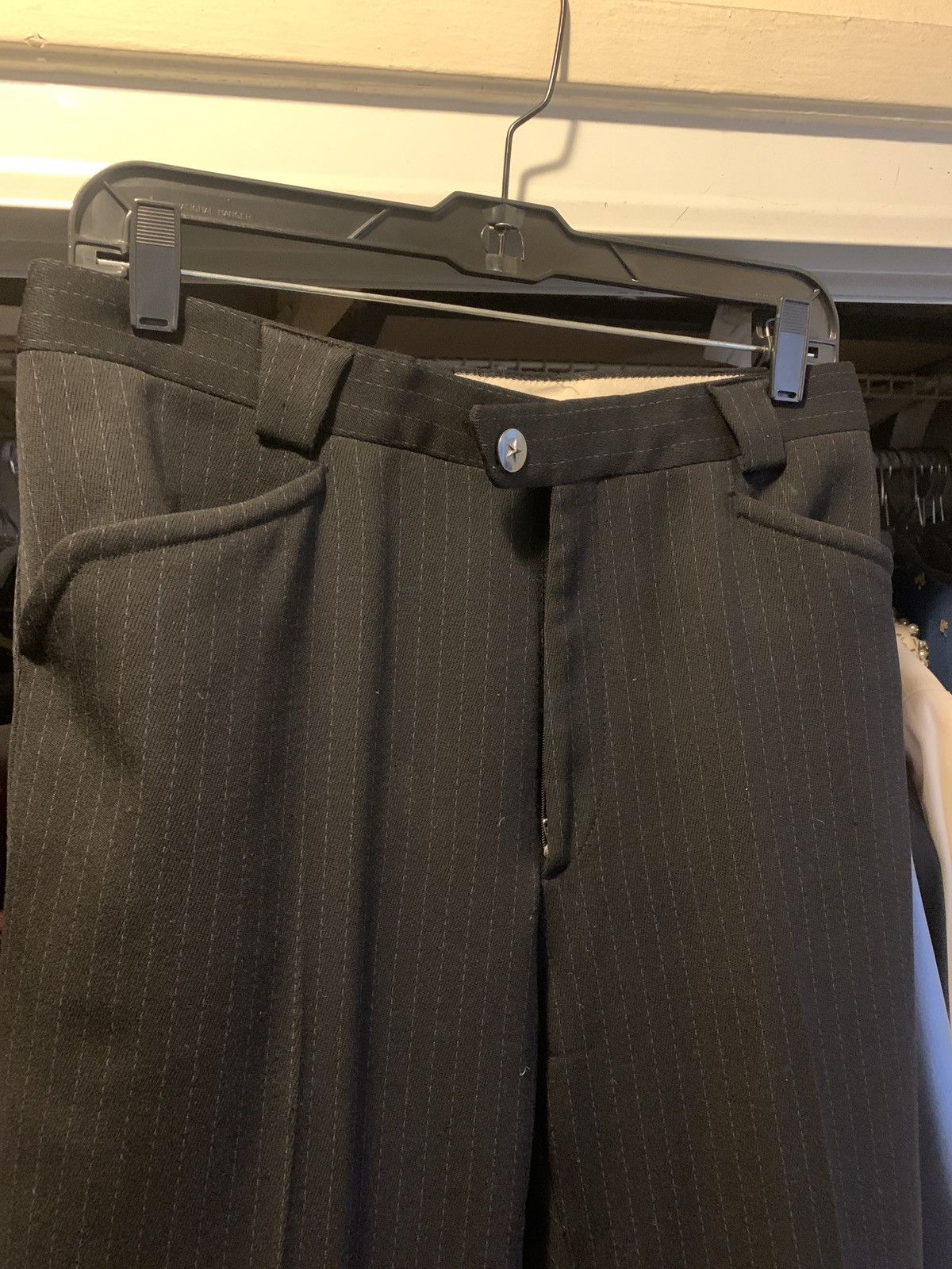 Mugler × Thierry Mugler × Vintage 1980’s Pinstripe Mens Trousers Size US 30 / EU 46 - 5 Thumbnail