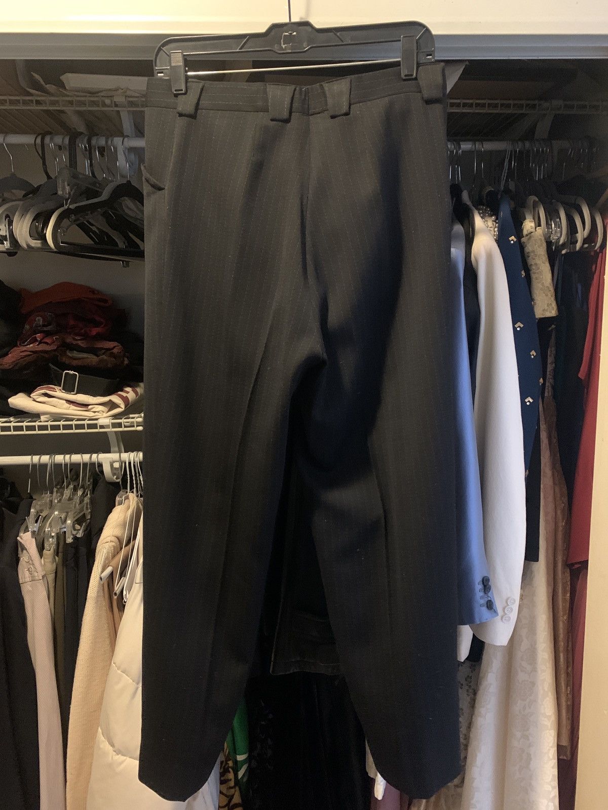 Mugler × Thierry Mugler × Vintage 1980’s Pinstripe Mens Trousers Size US 30 / EU 46 - 2 Thumbnail