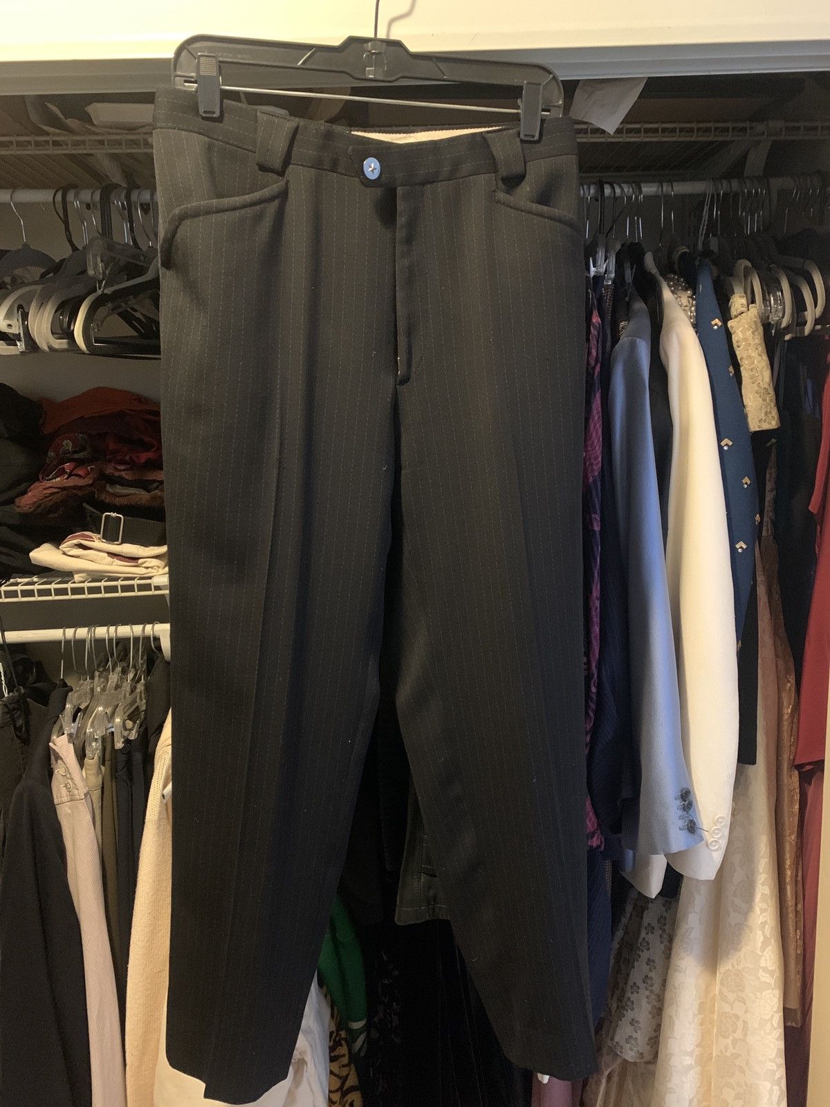 Mugler × Thierry Mugler × Vintage 1980’s Pinstripe Mens Trousers Size US 30 / EU 46 - 1 Thumbnail