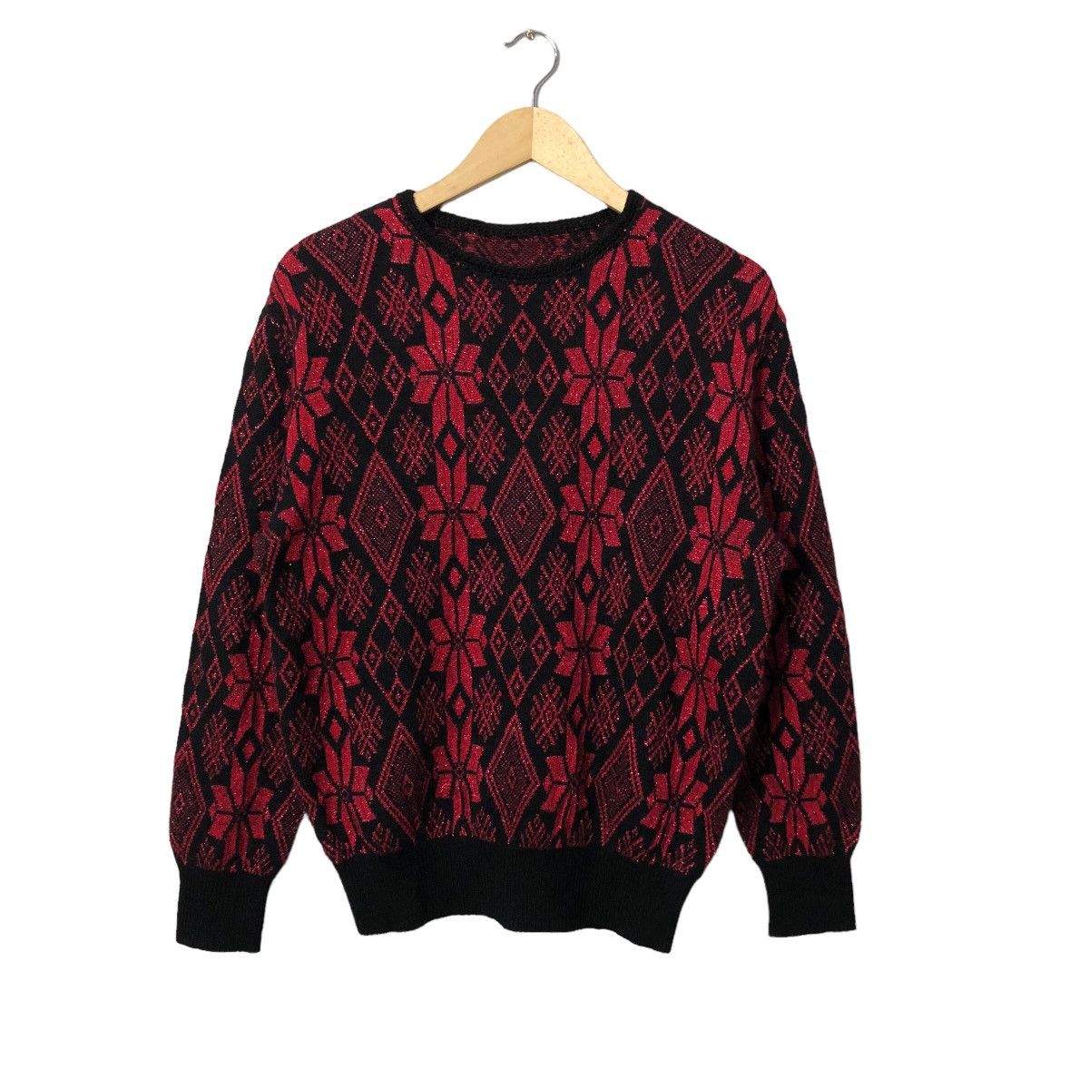 image of Aran Isles Knitwear x Coloured Cable Knit Sweater Vintage Unbranded Crewneck Fullprint Navajo Knitw